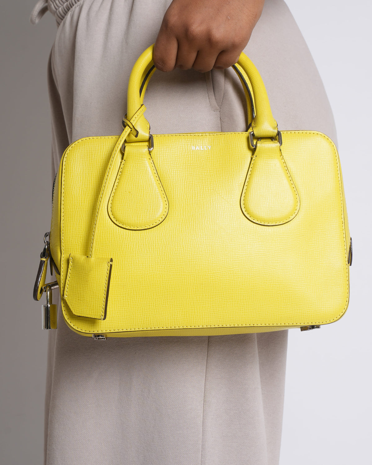 Bally Yellow Leather Camera Crossbody Bag