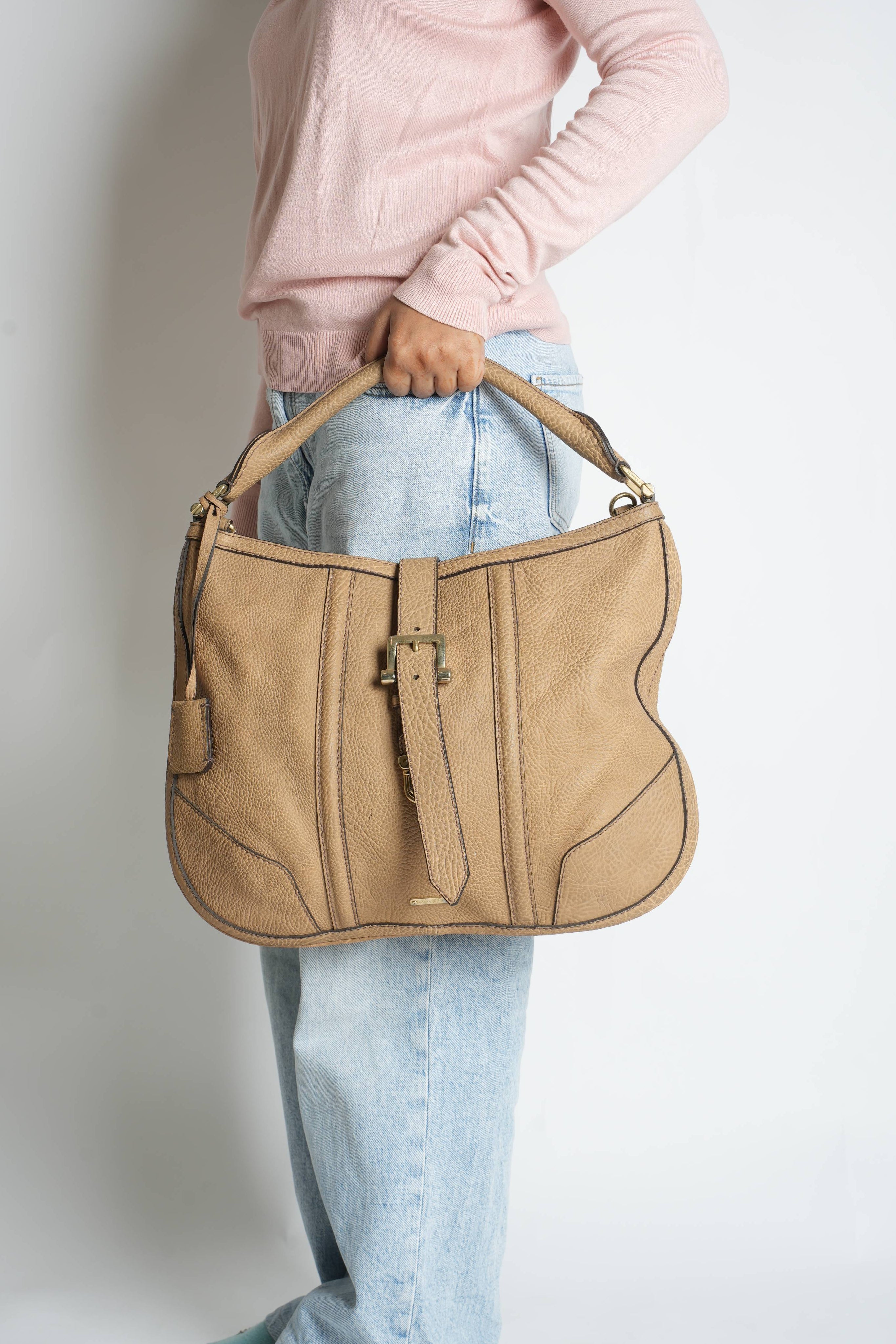 Burberry 
laeather large hobo bag