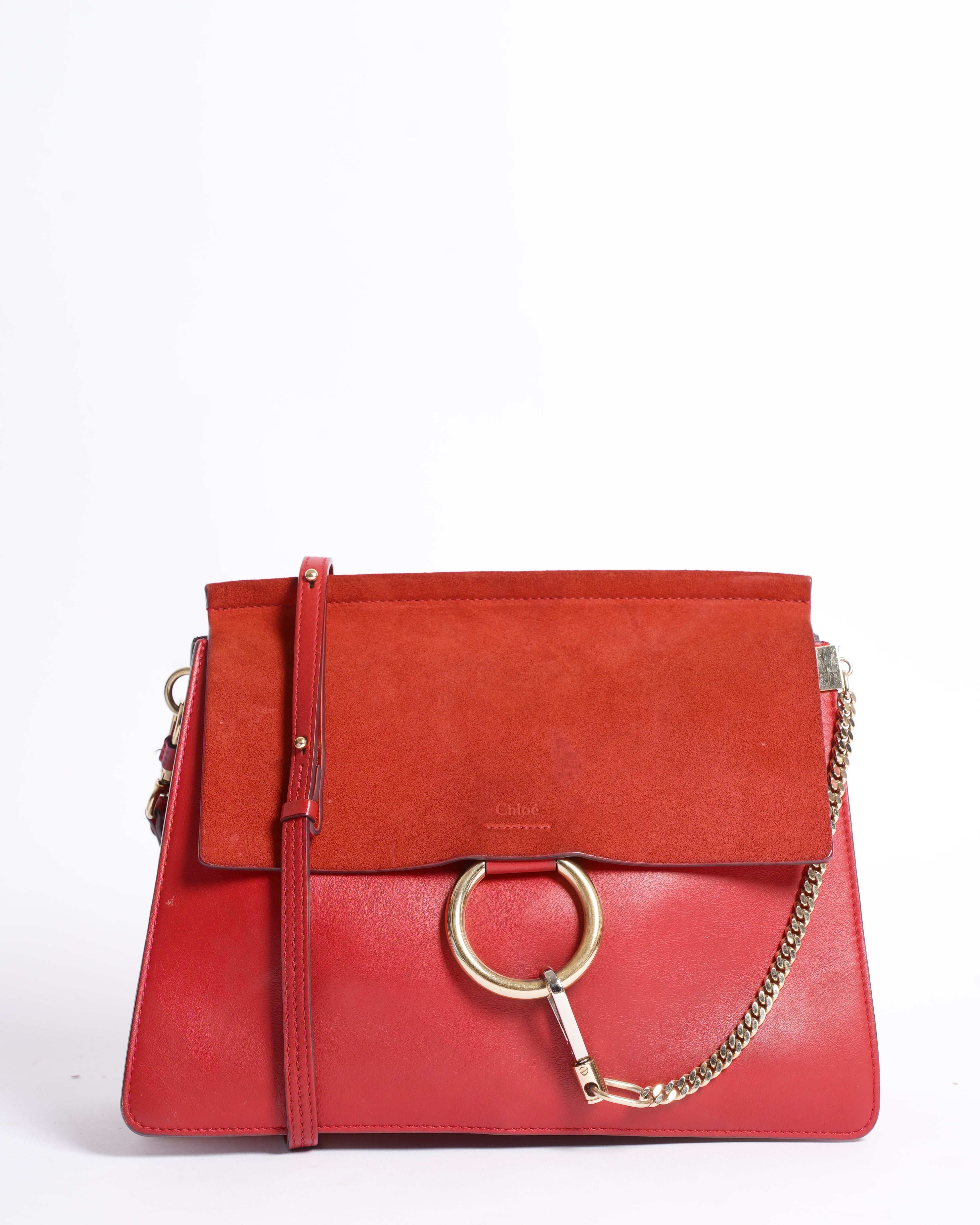 Chloe Medium Faye Bag In Red