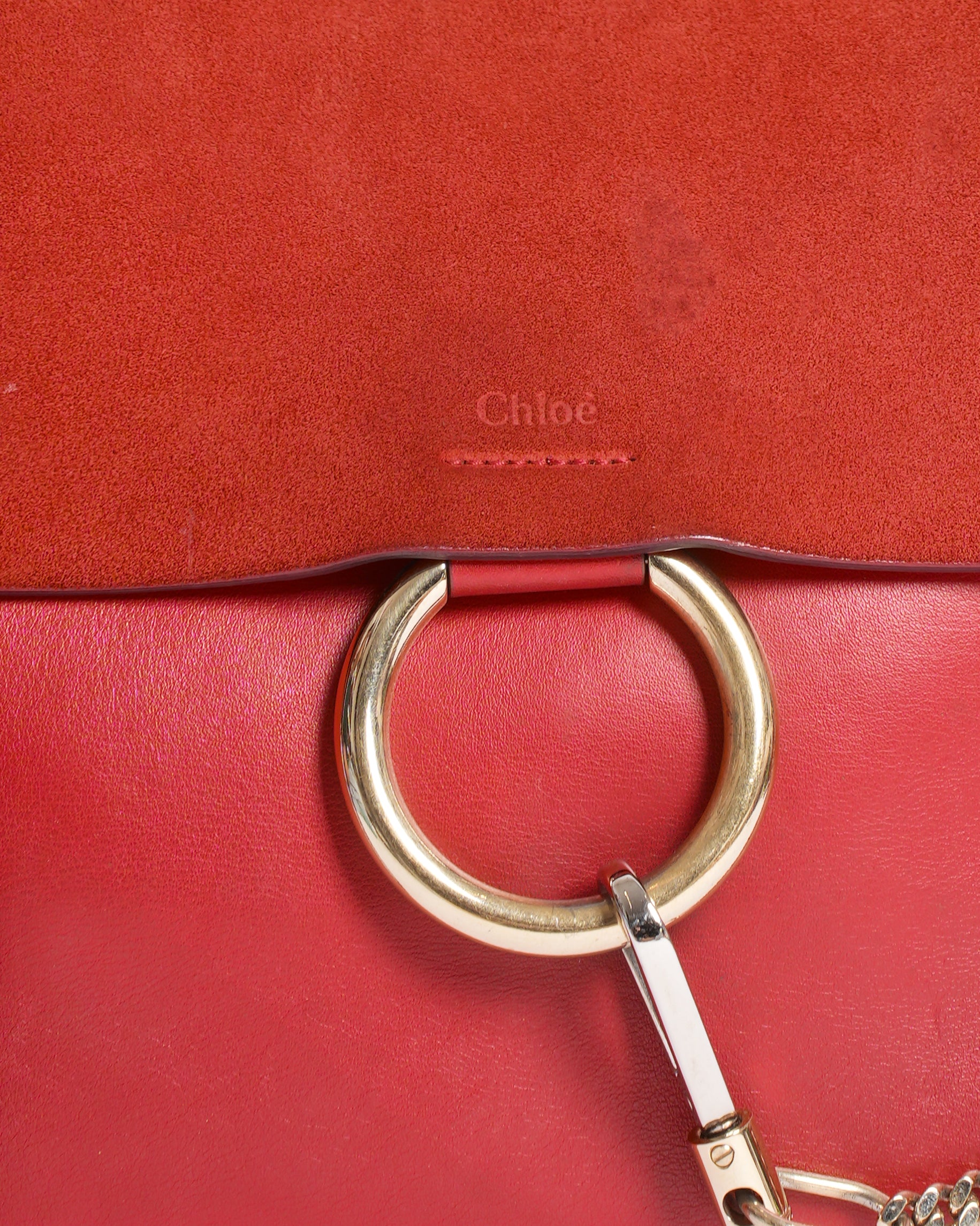 Chloe Medium Faye Bag In Red