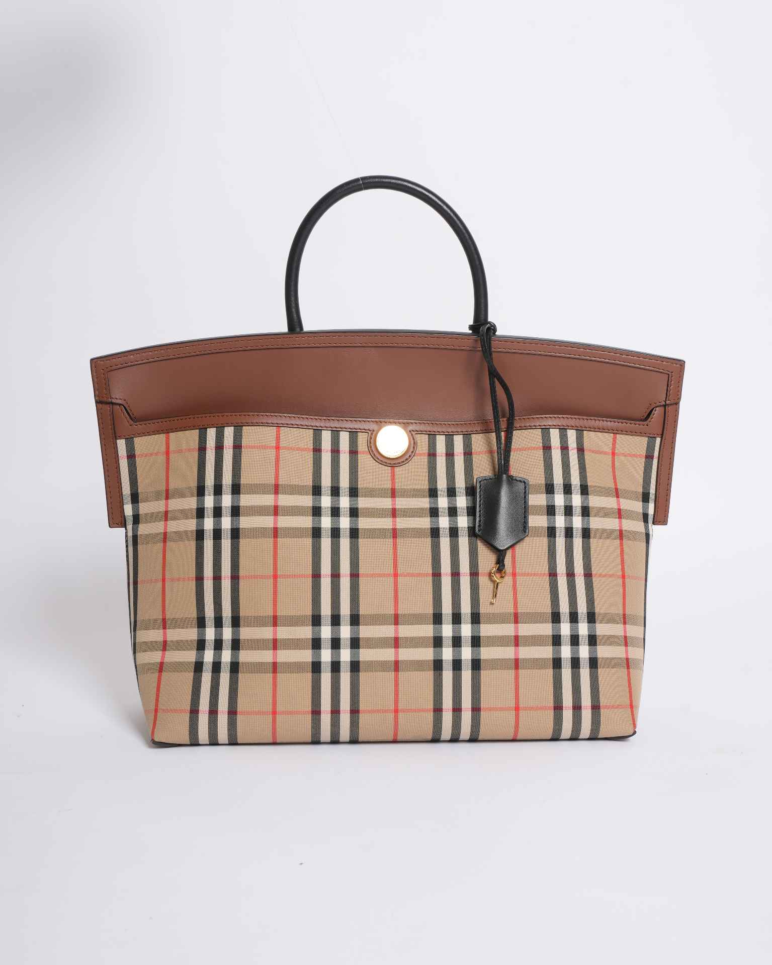 New  Burberry society top handle bag