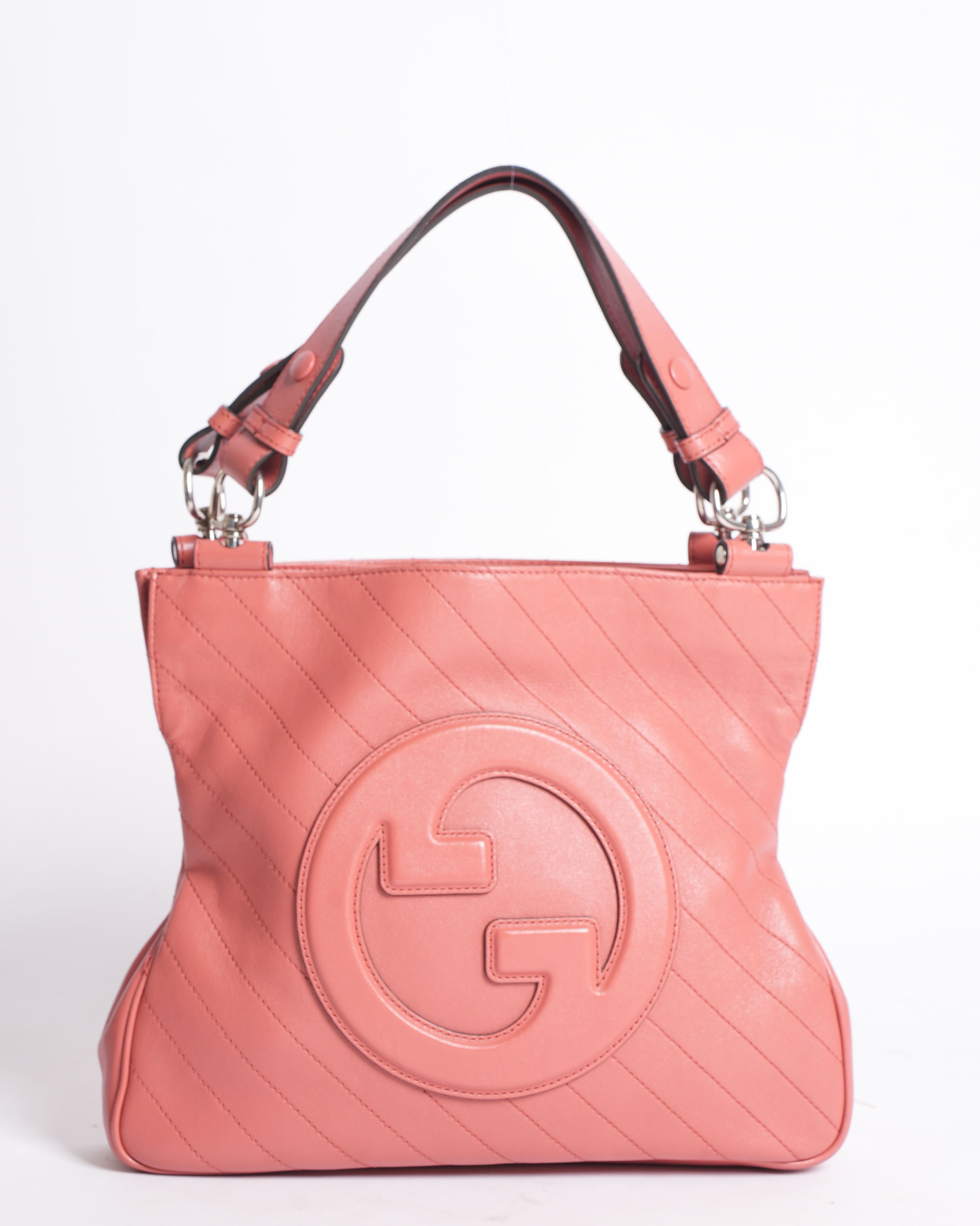 Gucci Pink Quilted Leather Blondie Shoulder Bag in Pink