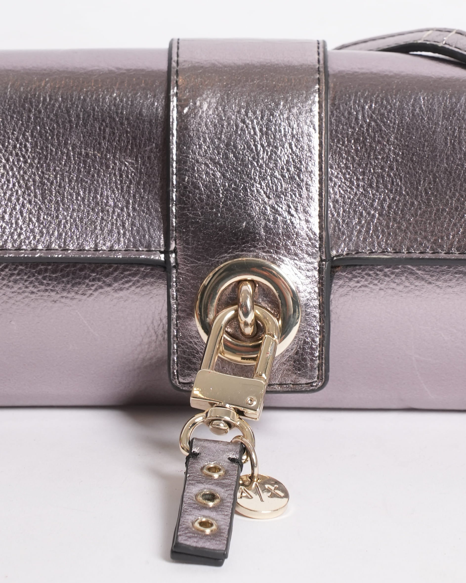 Armani Exchange Silver Metallic Crossbody Bag