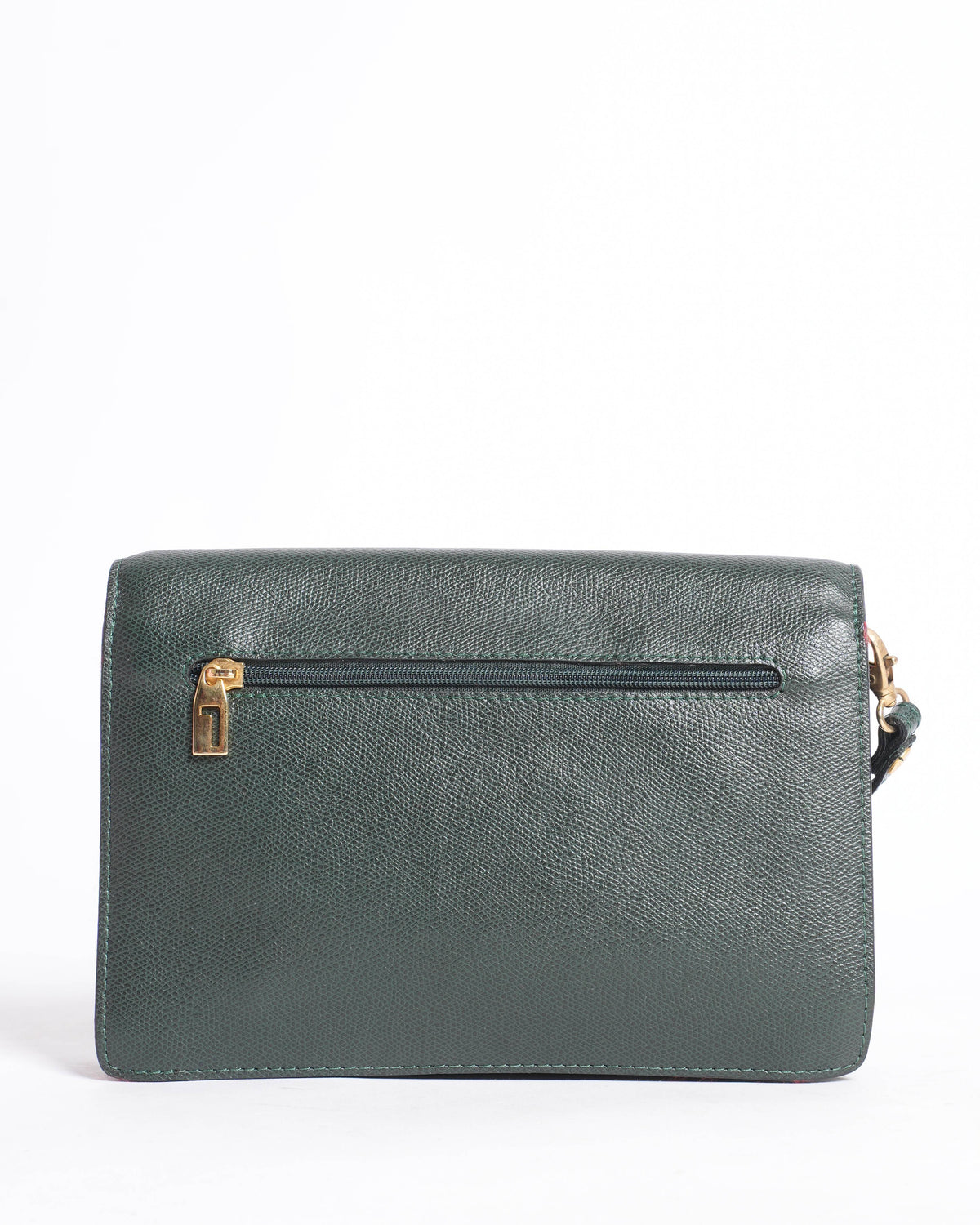 Lancel Green Leather Envelope clutch