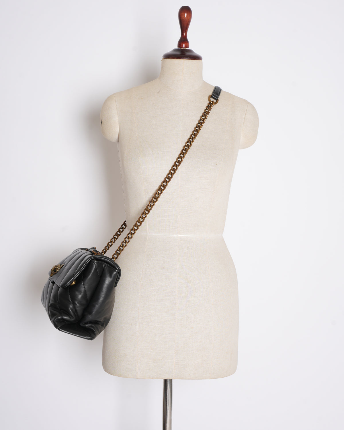 KURT GEIGER London KENSINGTON Large Soho  Quilted Leather Black Handbag