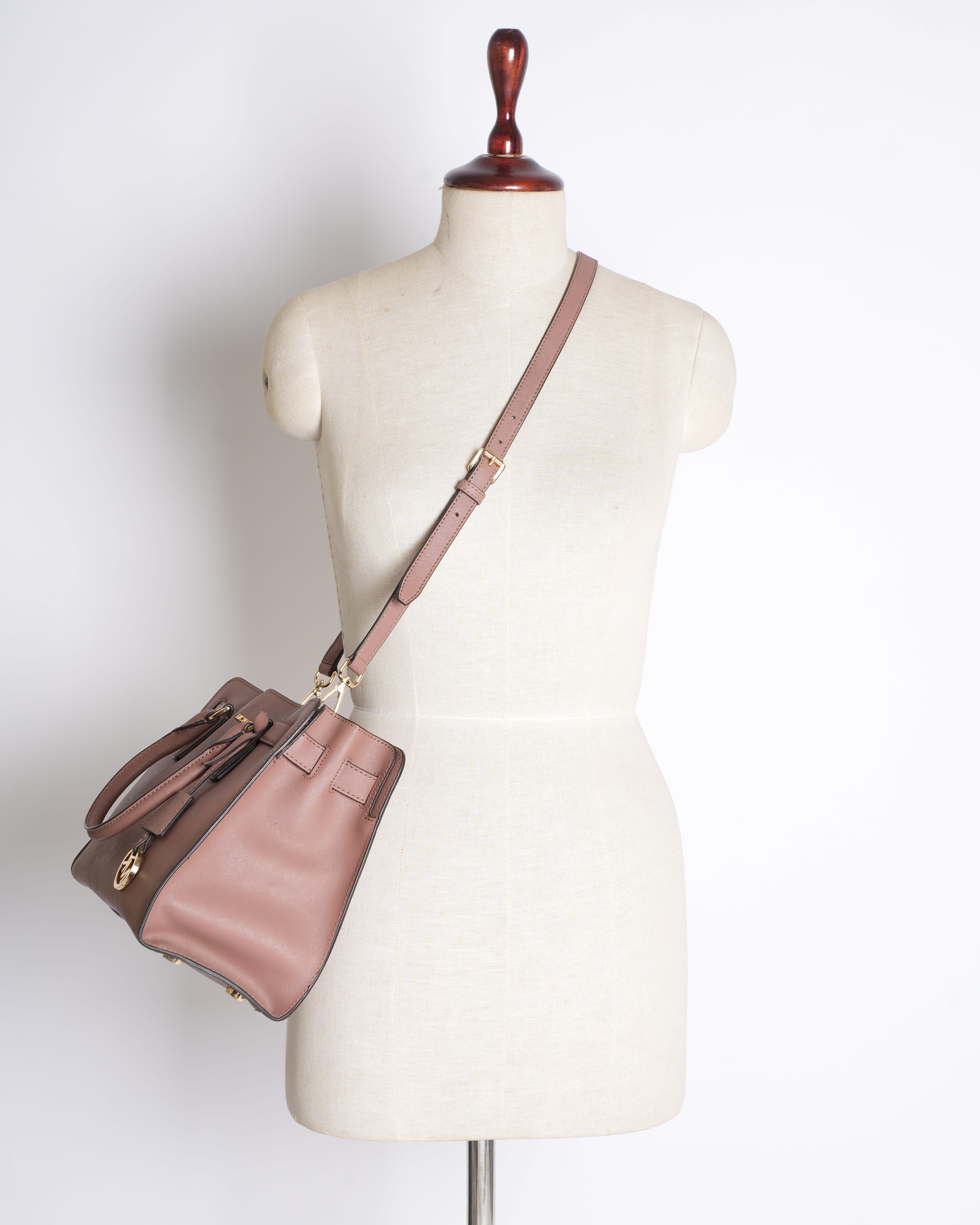 Michael Kors Top Handle with Crossbody Bag in Mauve Pink