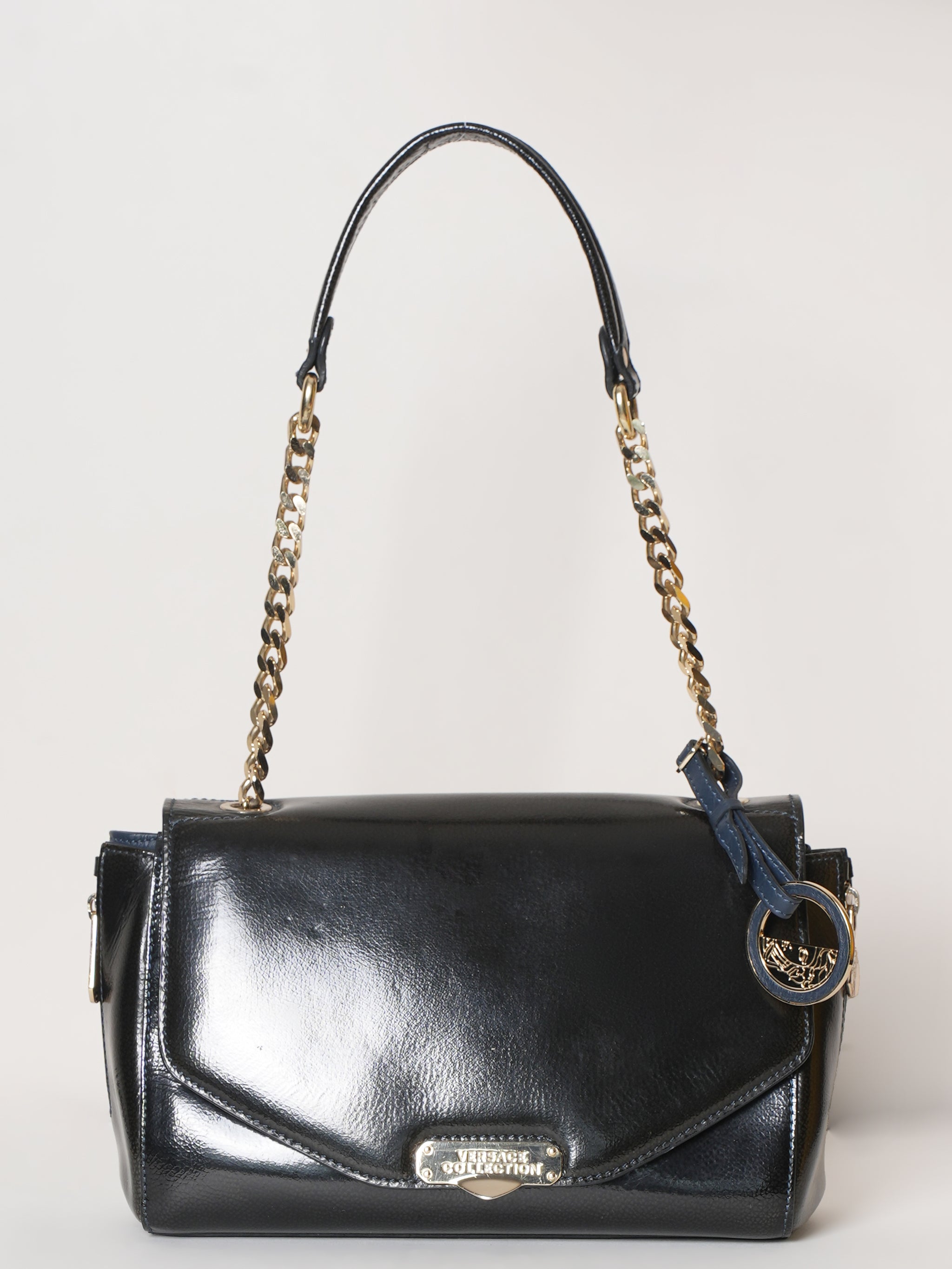 Versace Collection Black Leather Crossbody Bag