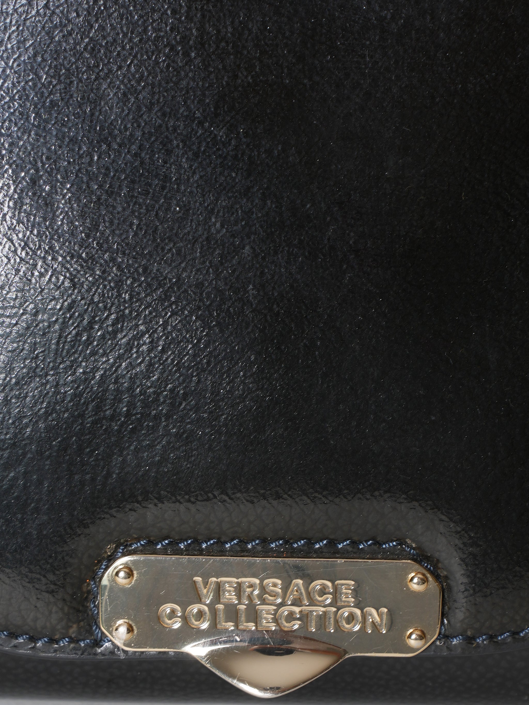 Versace Collection Black Leather Crossbody Bag