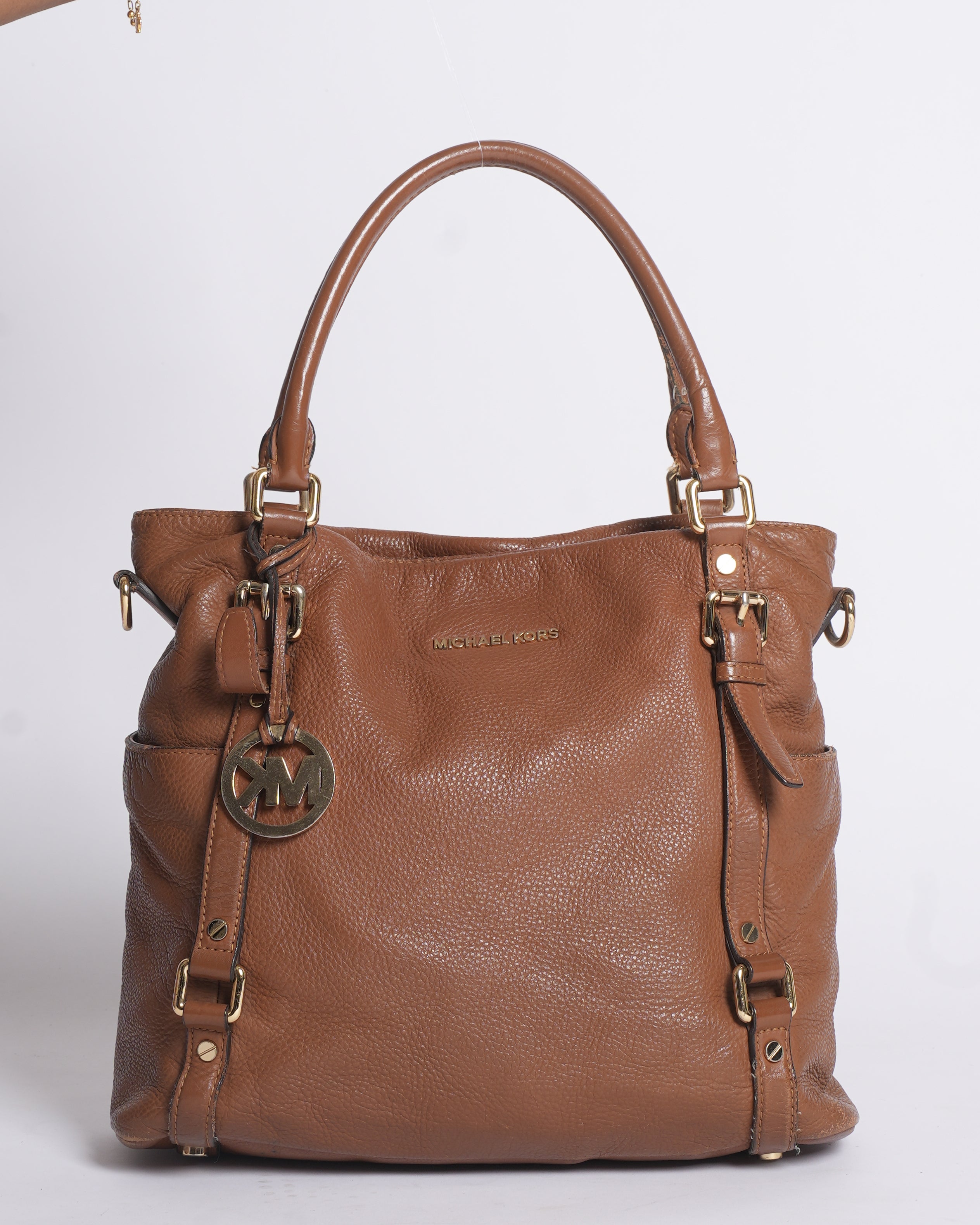 Michael Kors Brown Leather Buckle Strap Bag