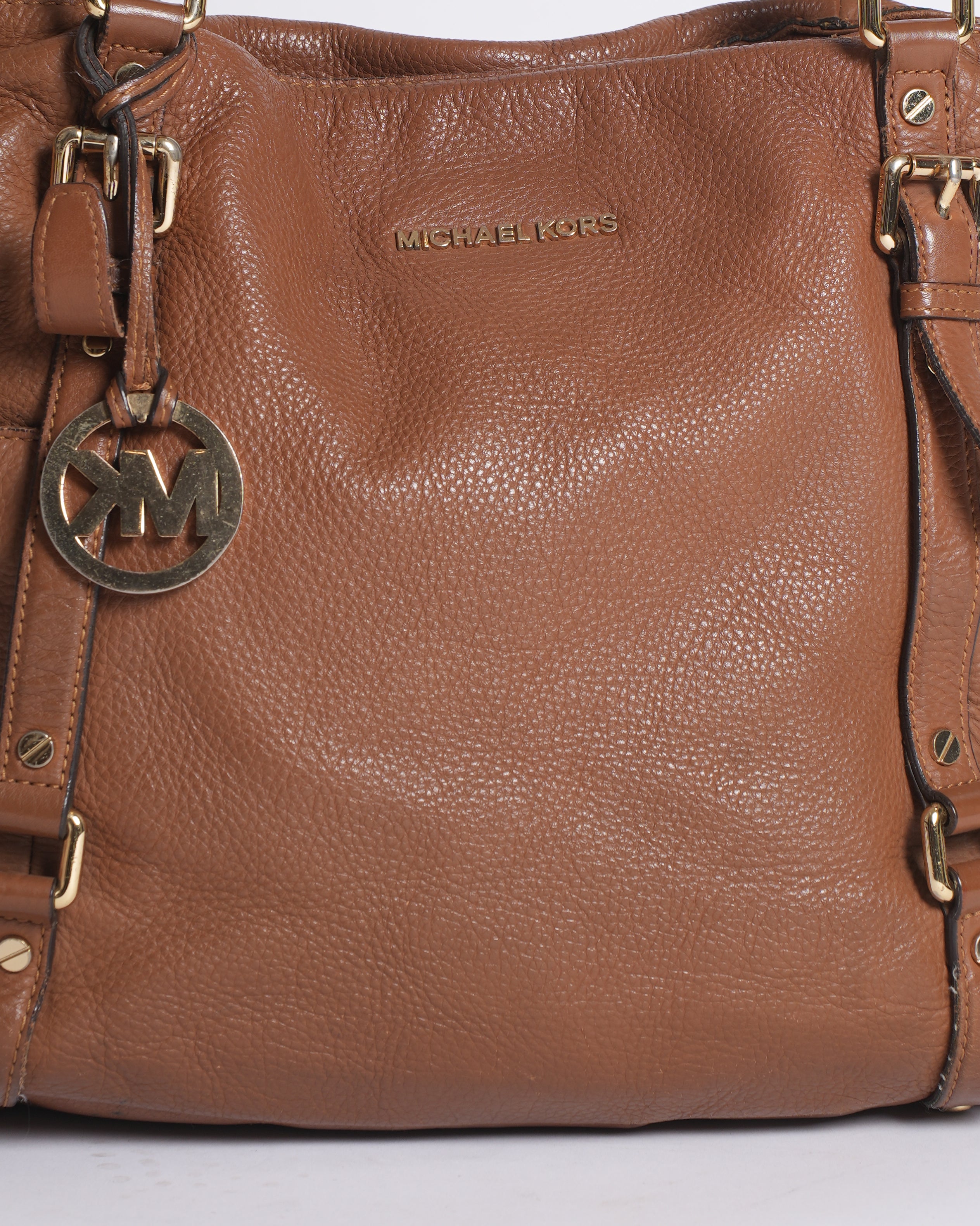 Michael Kors Brown Leather Buckle Strap Bag