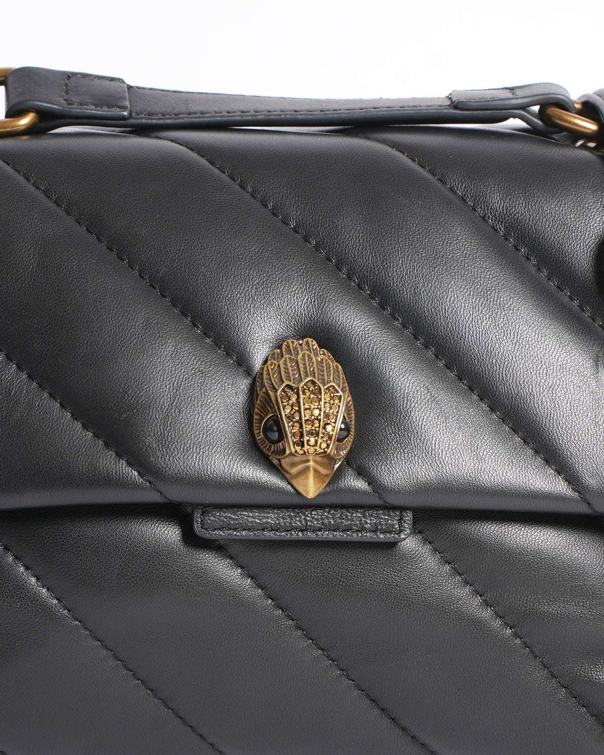 KURT GEIGER London KENSINGTON Large Soho  Quilted Leather Black Handbag