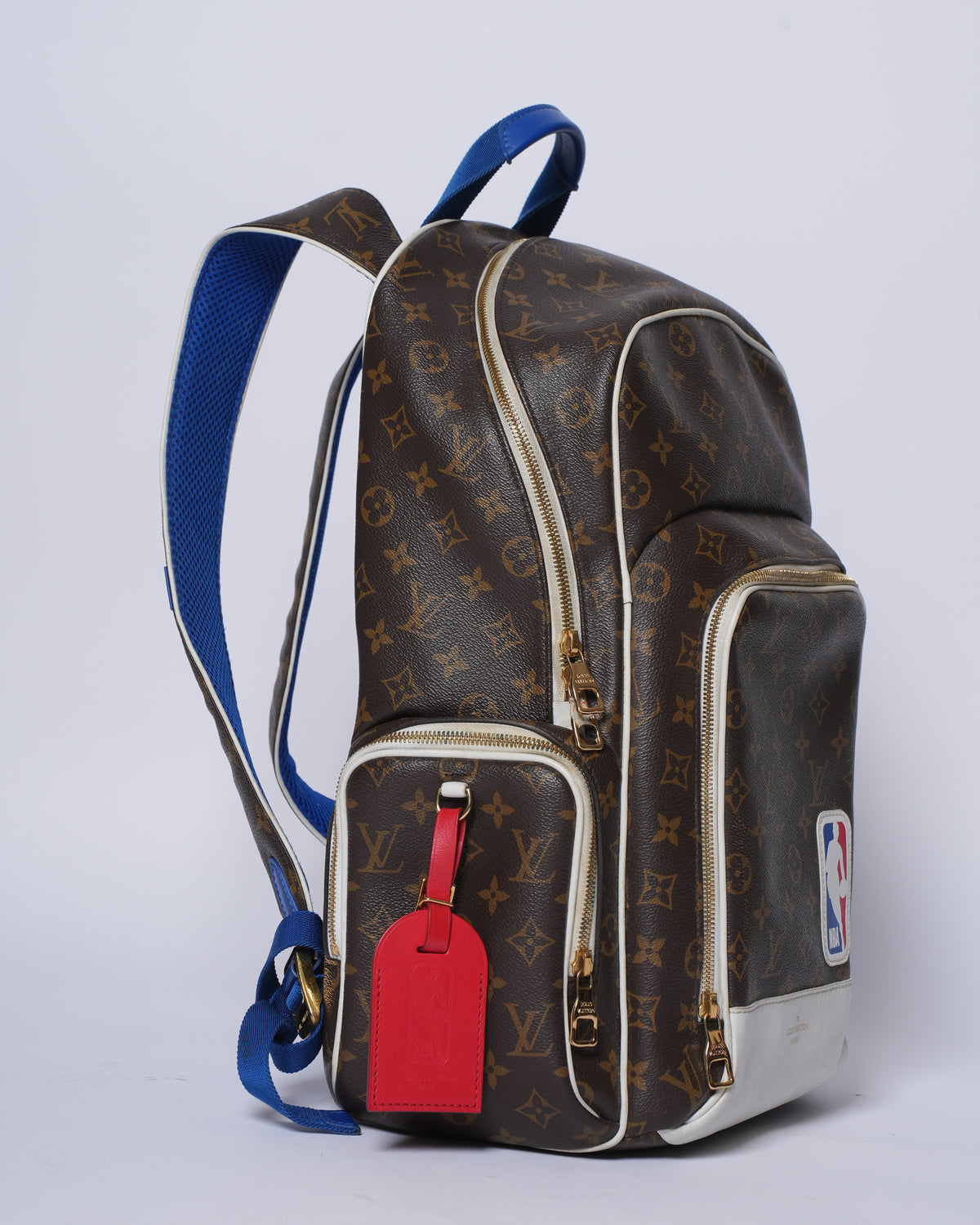 louis vuitton backpack nba Pre-Owned LV x NBA Ebene Monogram Coated Canvas Backpack with Golden Hardware