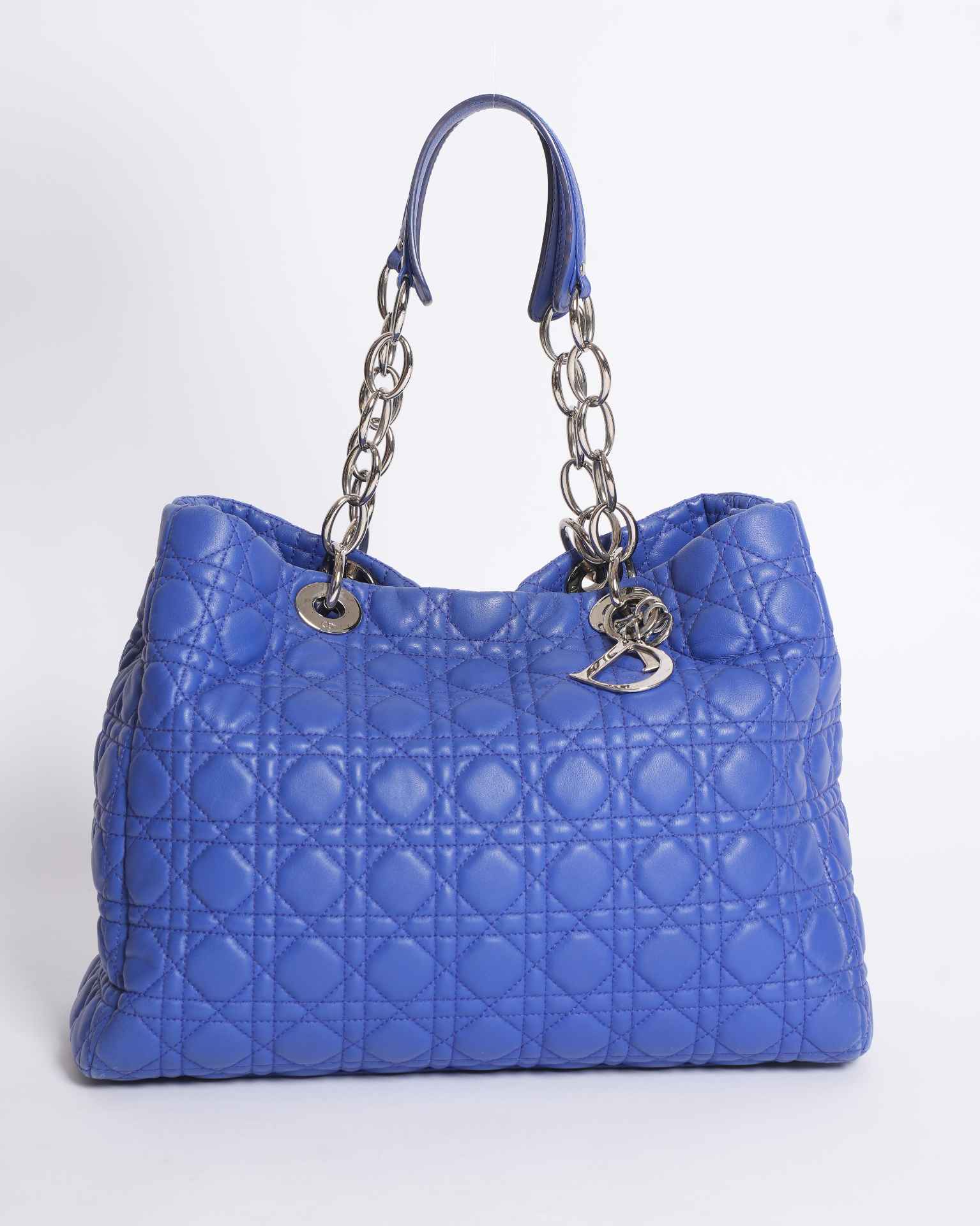 Christian Dior Soft Cannage Tote in Blue