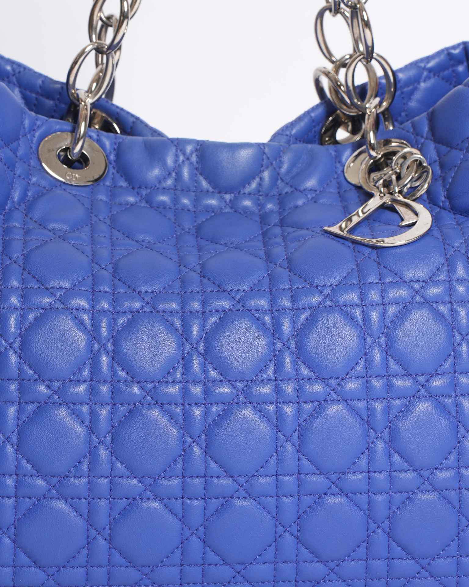 Christian Dior Soft Cannage Tote in Blue