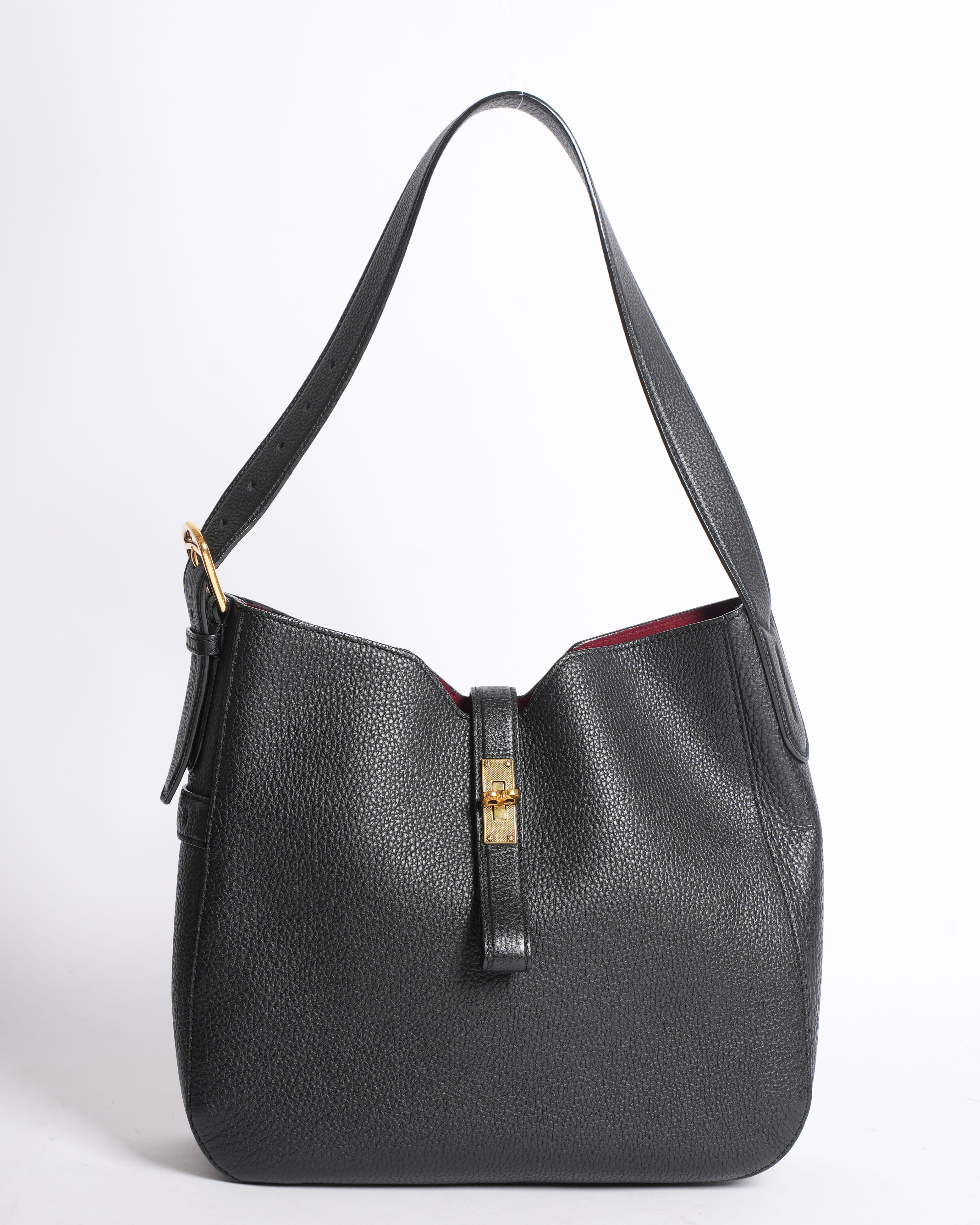 Bally black leather shoulder bag