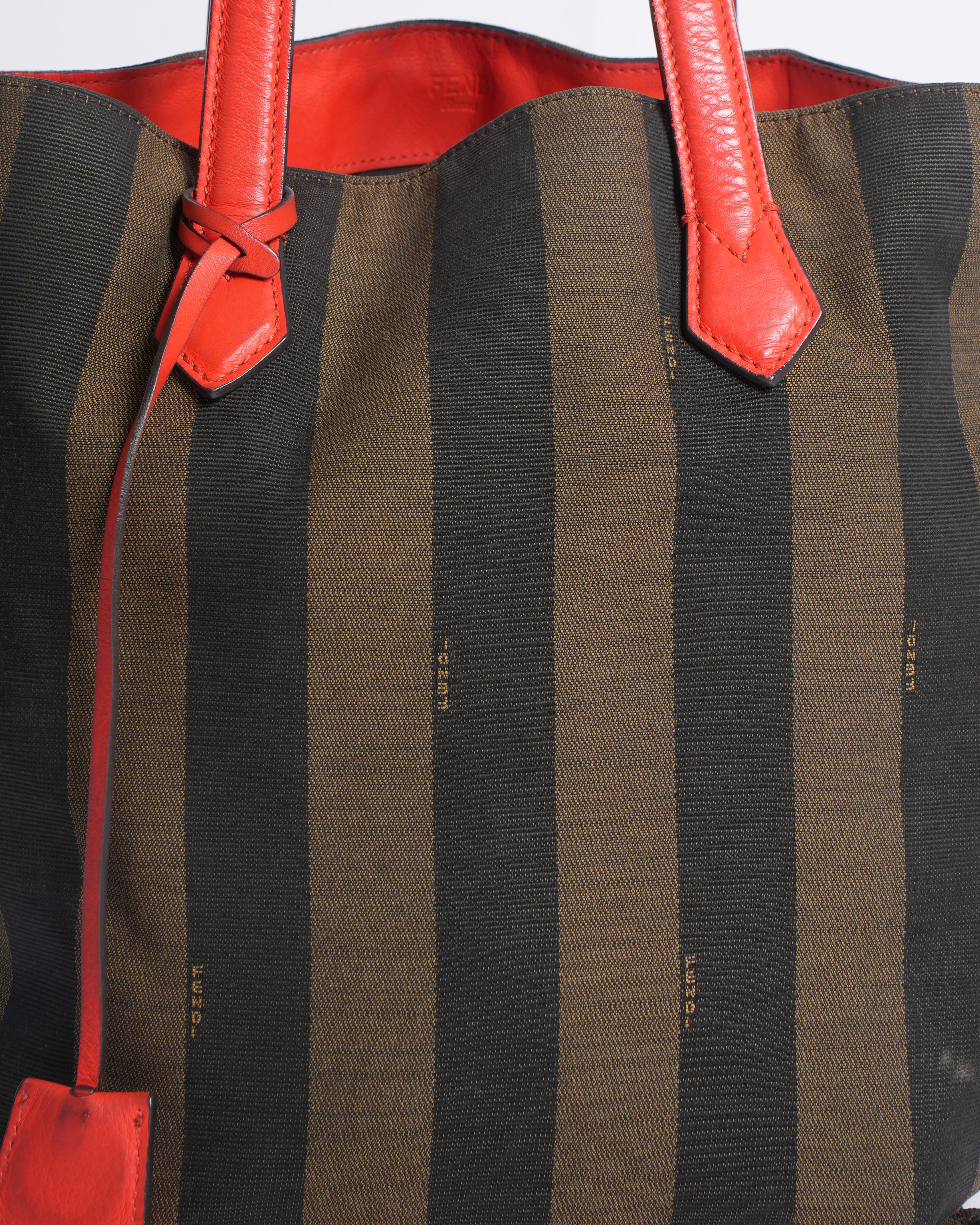 Fendi Vertical Open Shopping Tote Paquin Canvas In Size Medium