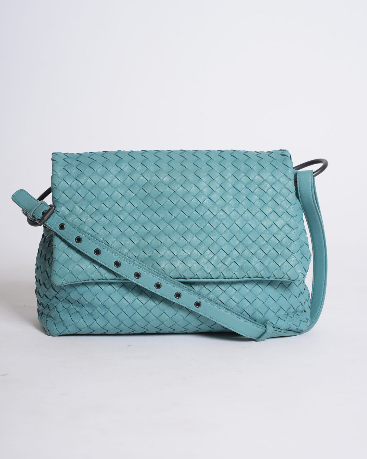Bottega Veneta Nappa Leather Strappy Shoulder Bag in Blue