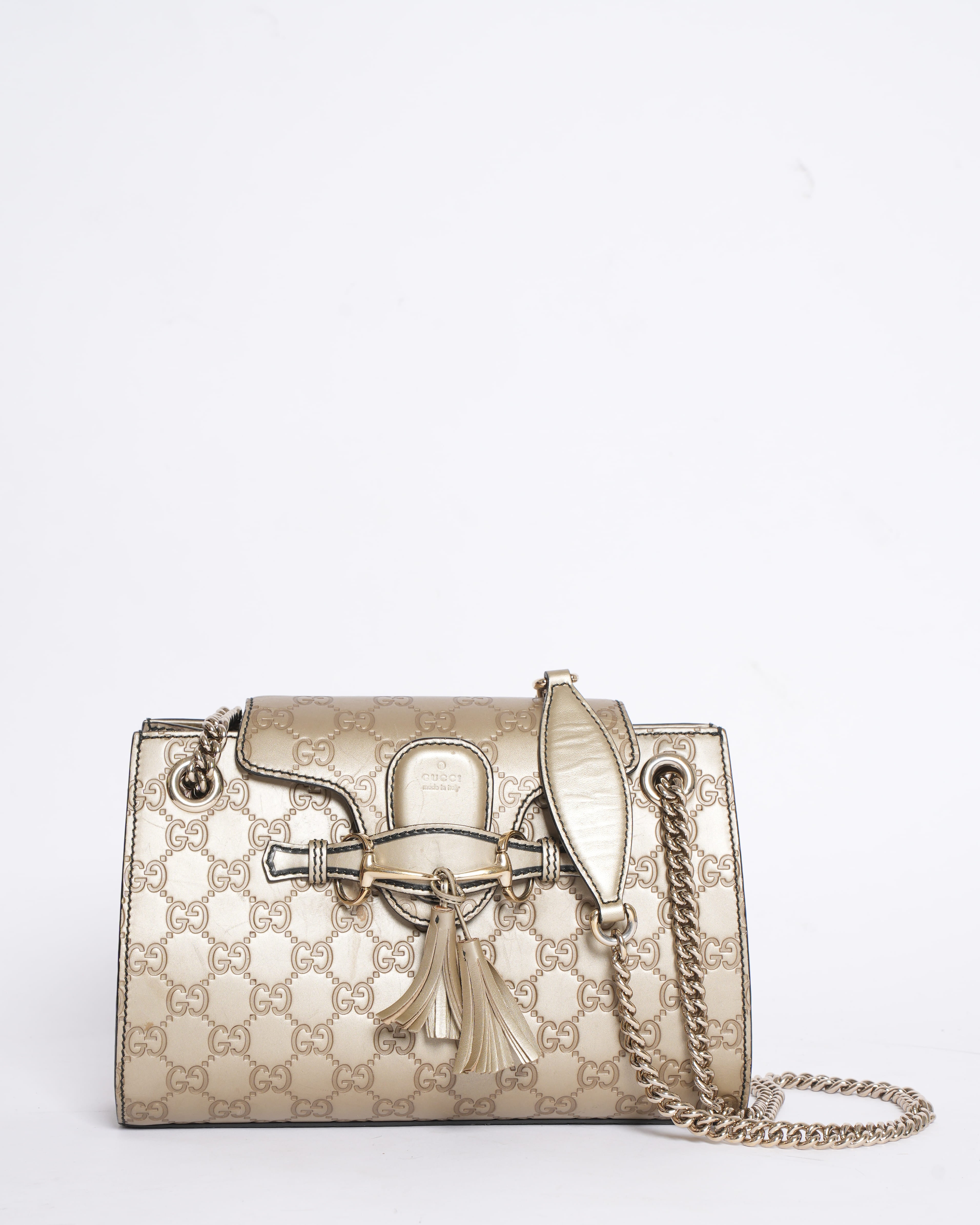 Gucci Emily Small Shoulder Bag In Gold Tone