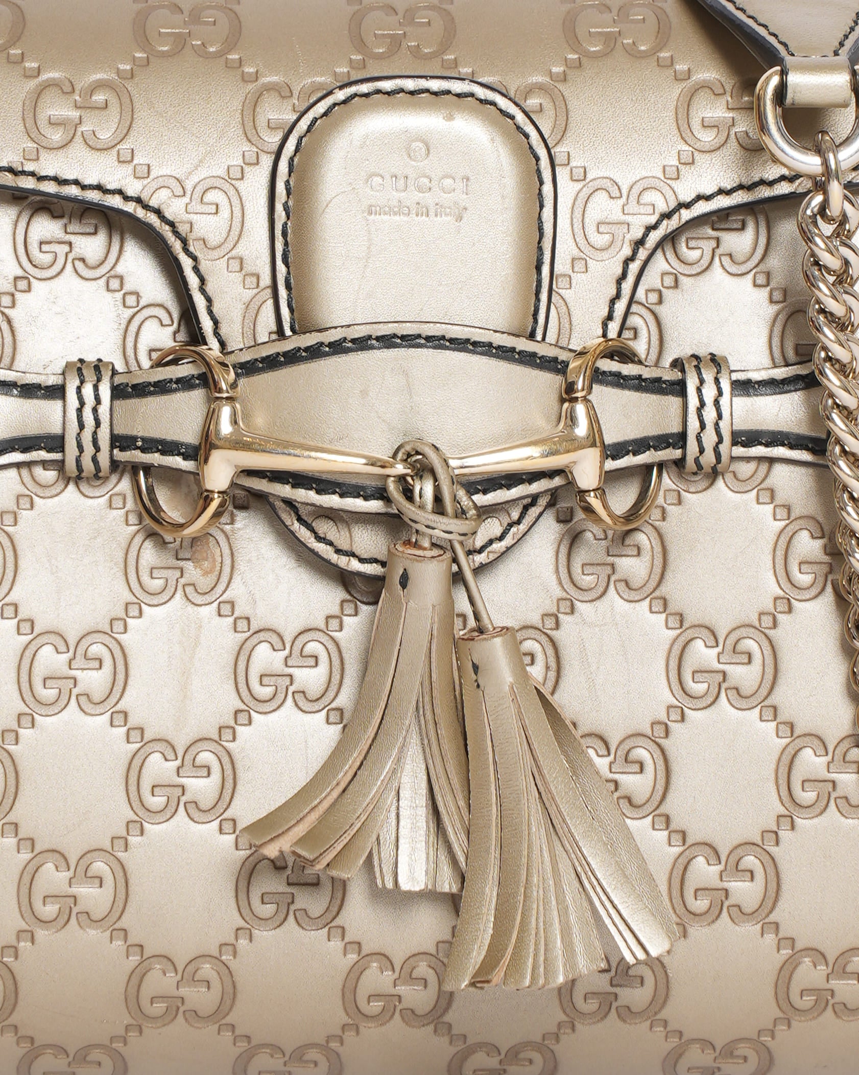 Gucci Emily Small Shoulder Bag In Gold Tone