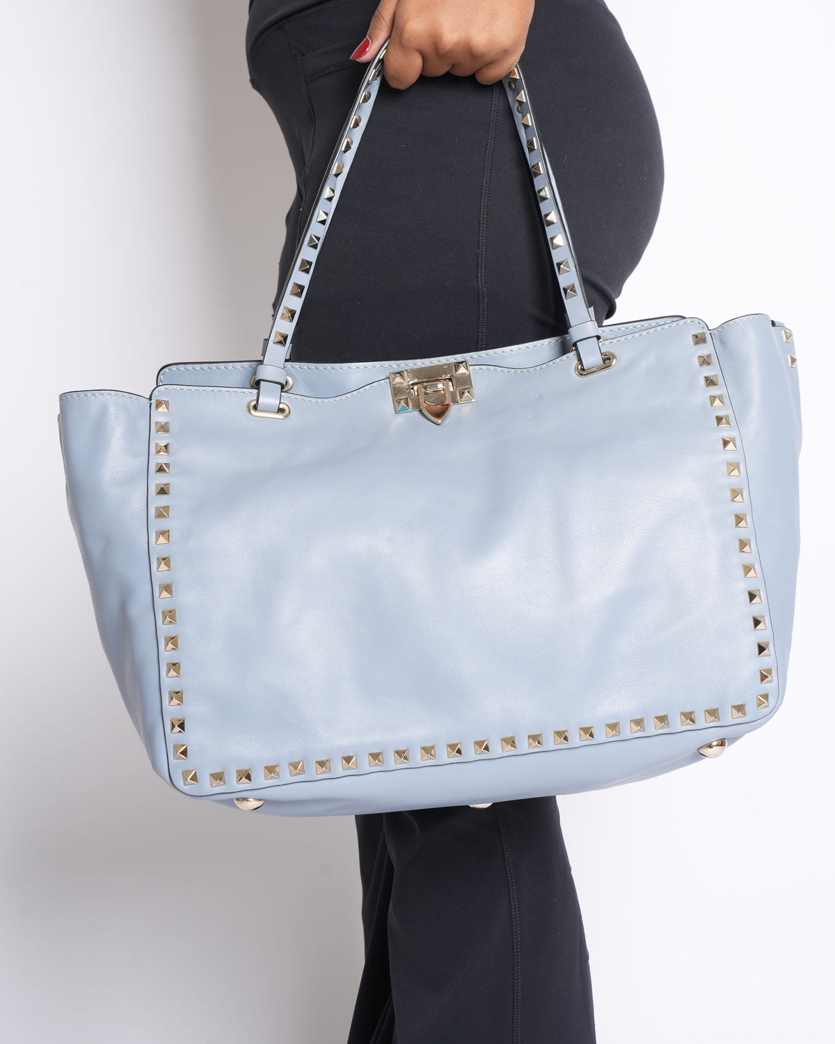 Valentino Rockstud Trapeze Medium Leather Shoulder Bag