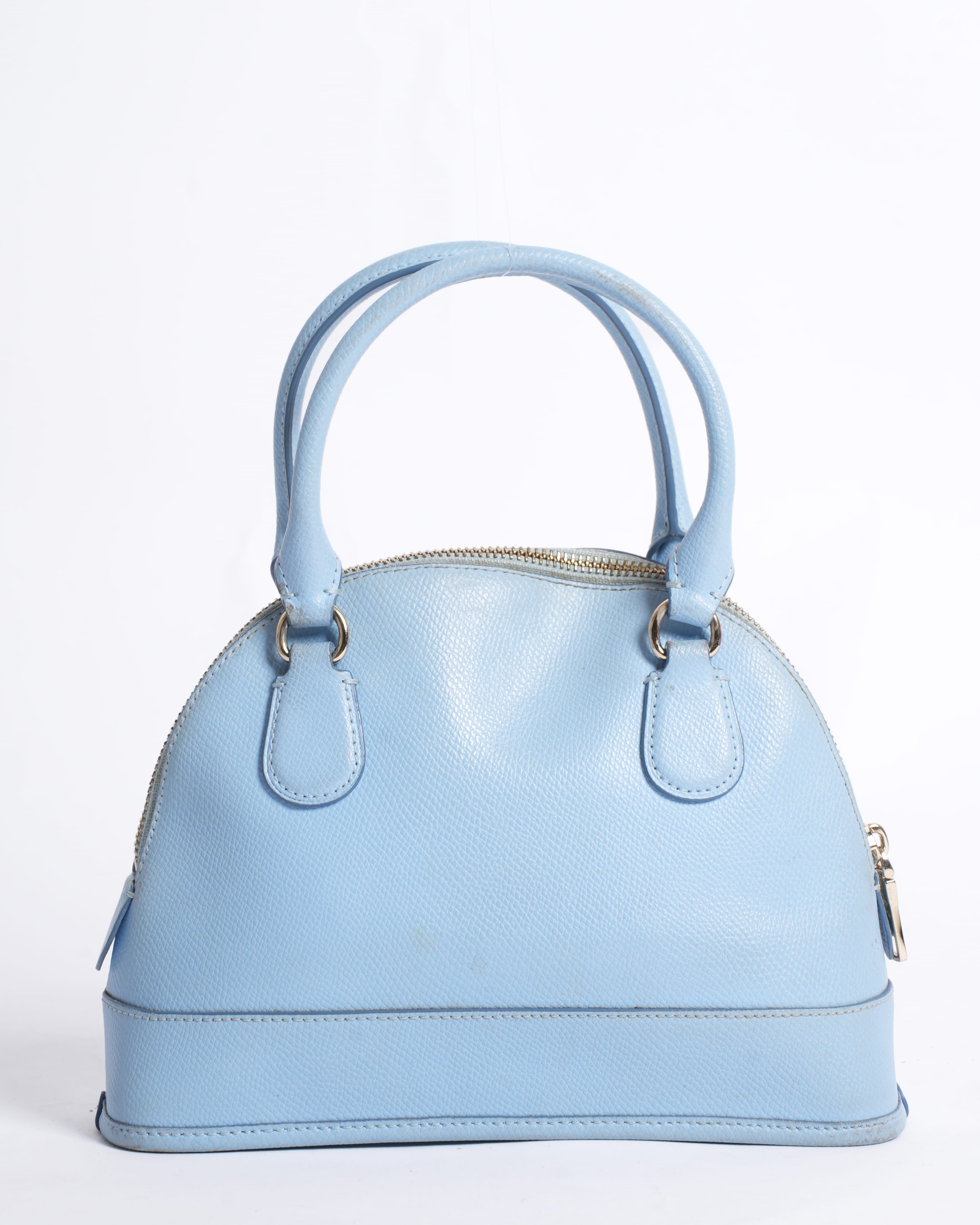 Coach Sky Blue Leather Cora Domed Satchel