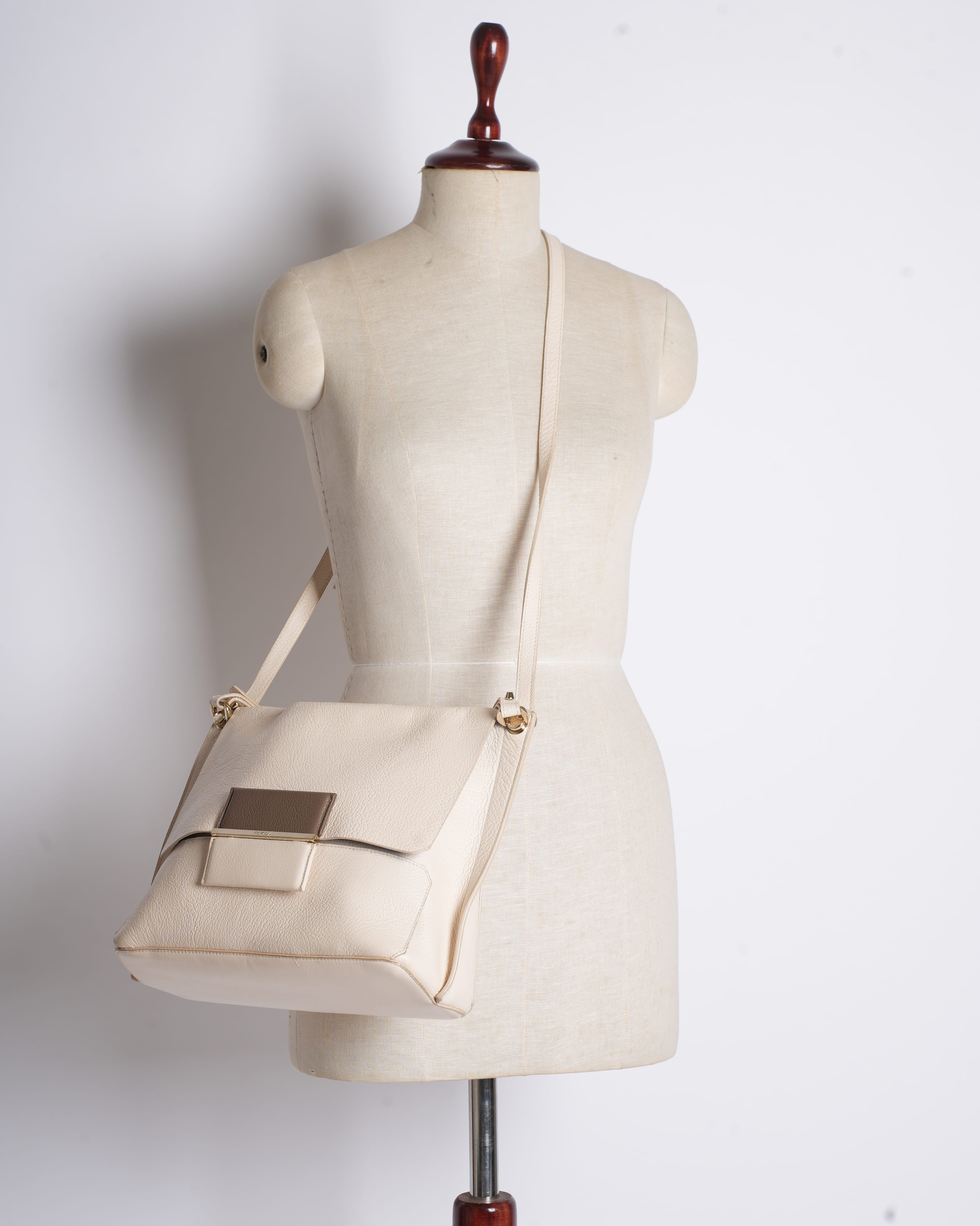 Furla Minerva Shoulder Bag in Cream