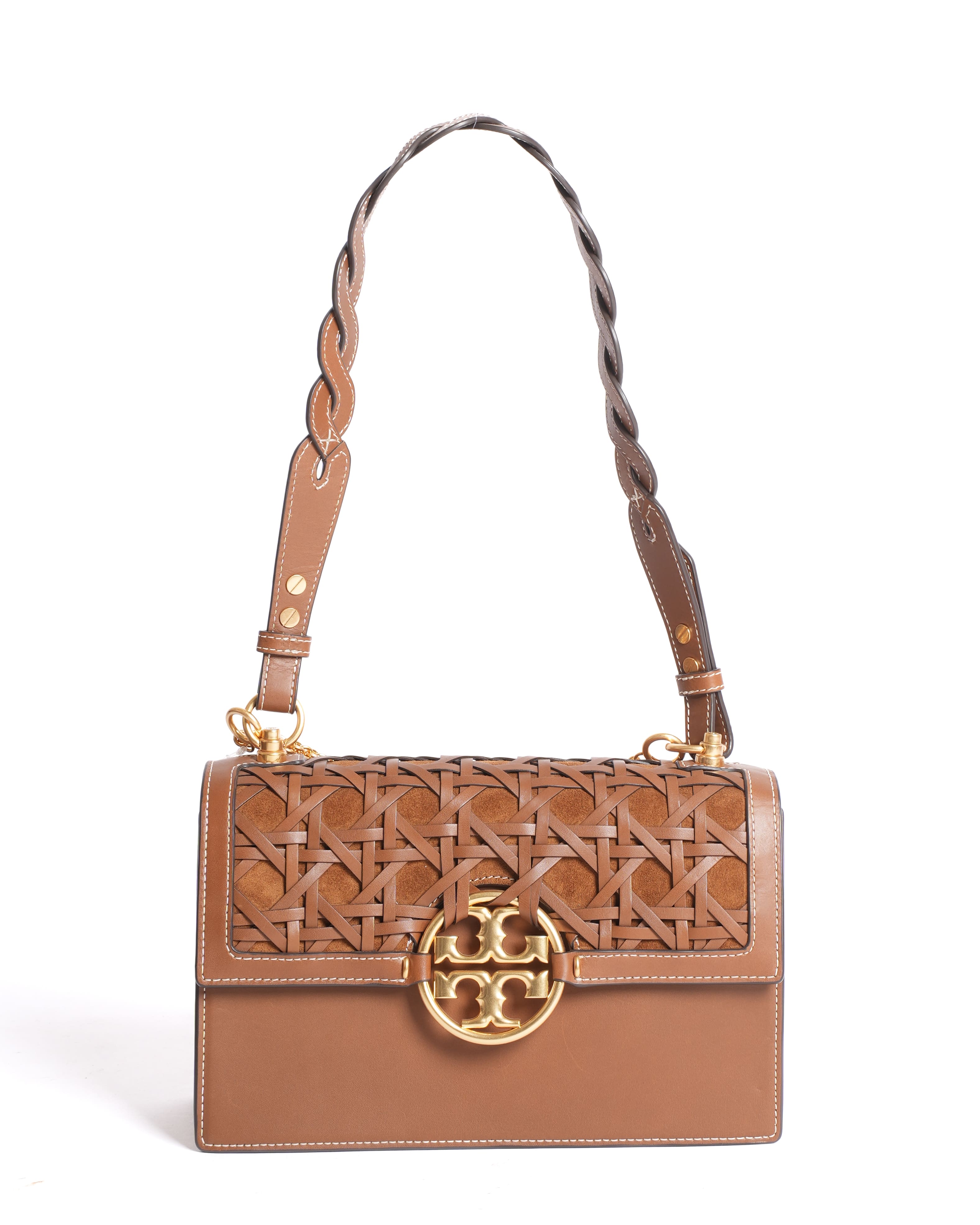 Tory Burch Miller Basket Weave Shoulder Bag
