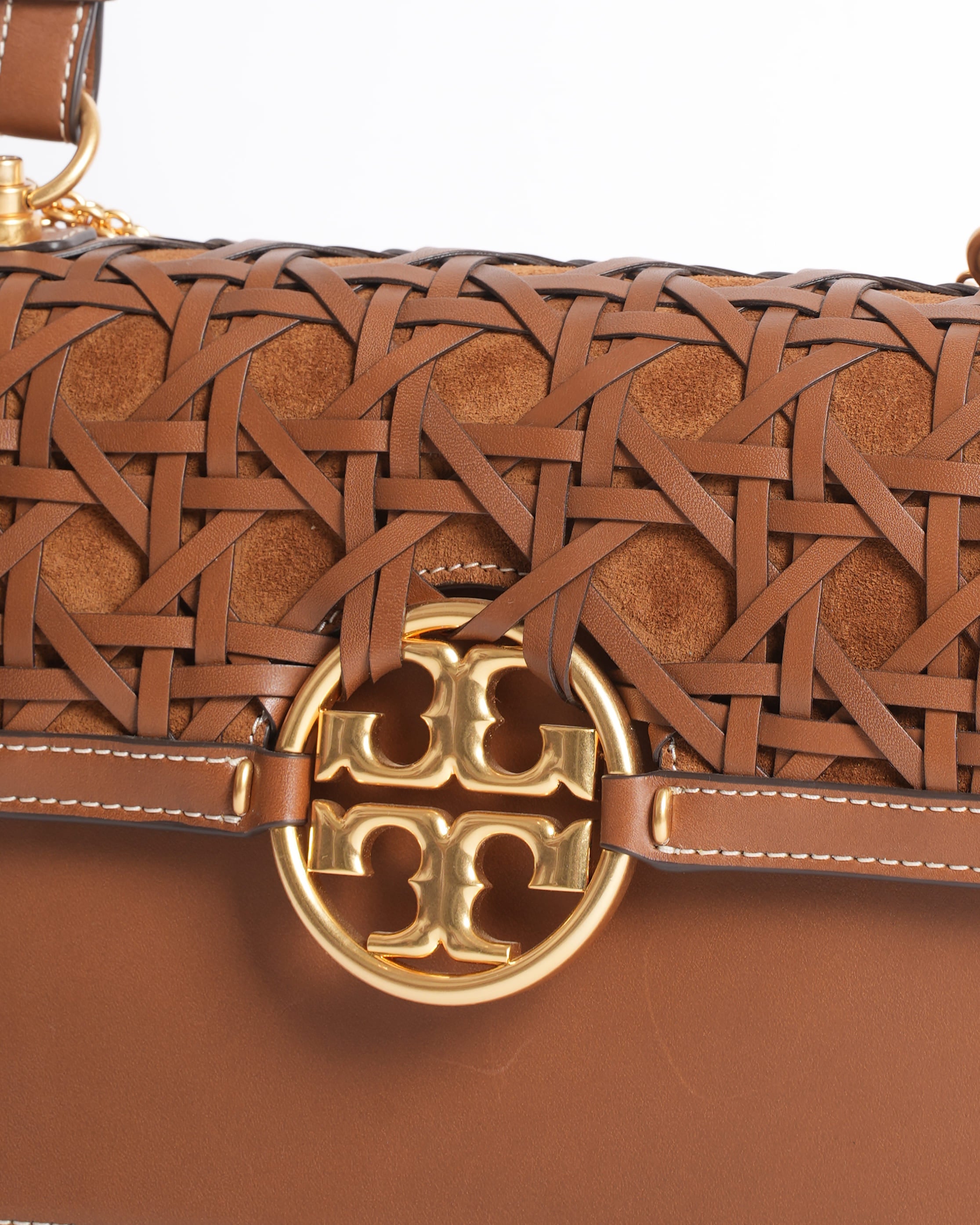 Tory Burch Miller Basket Weave Shoulder Bag