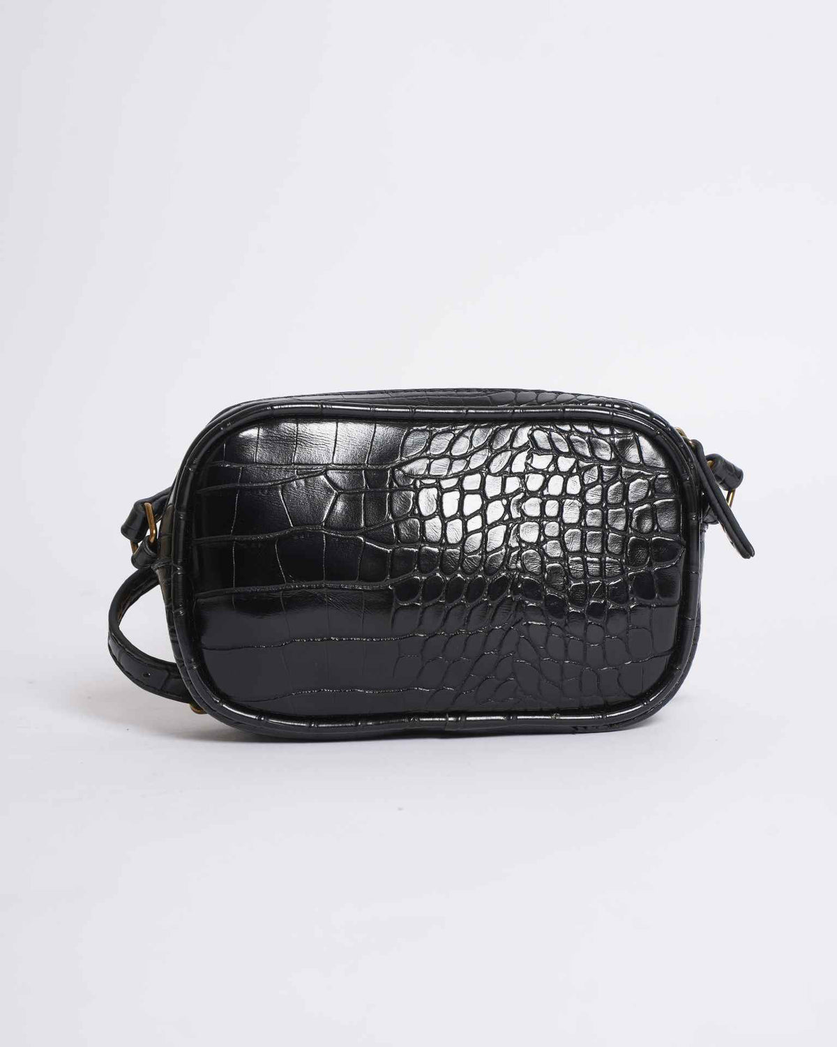Kurt Geiger Black Croc-Effect Crossbody Bag