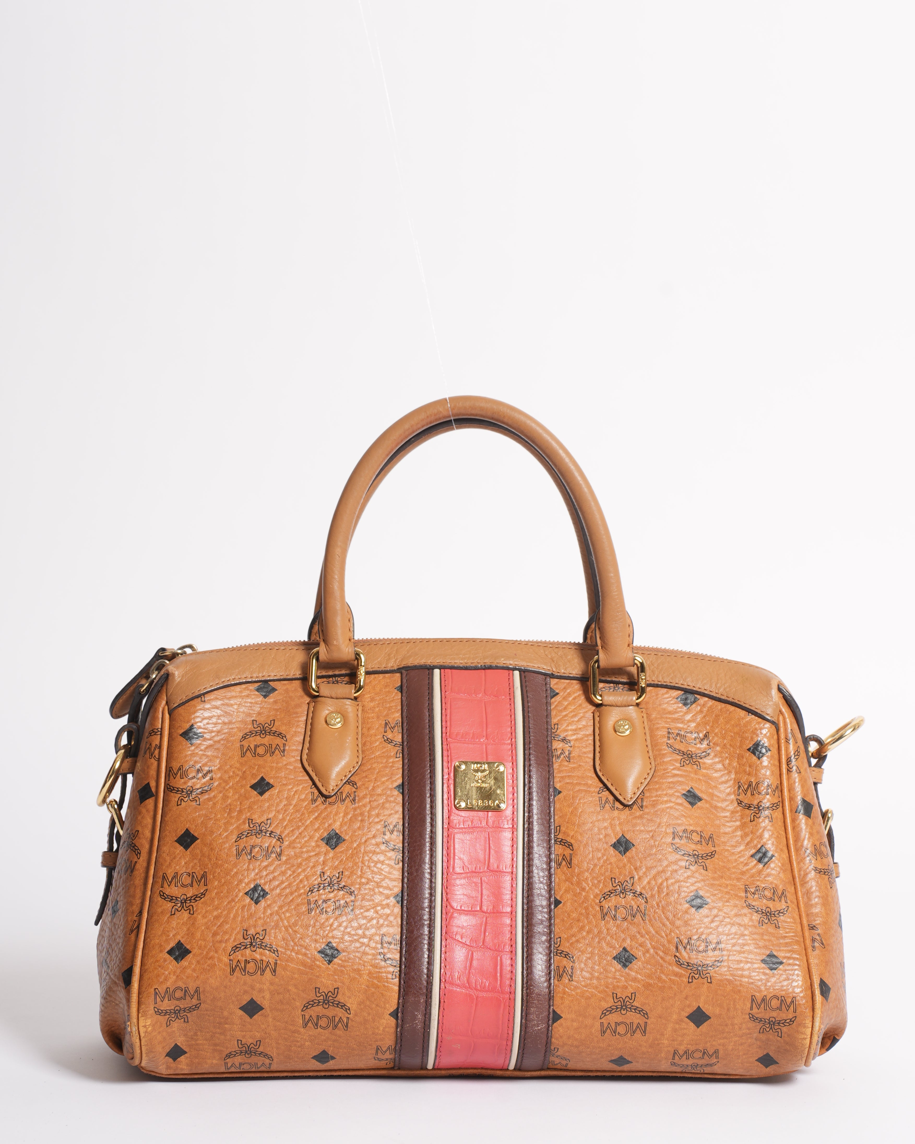 MCM Large Visetos Leather Duffle Bag