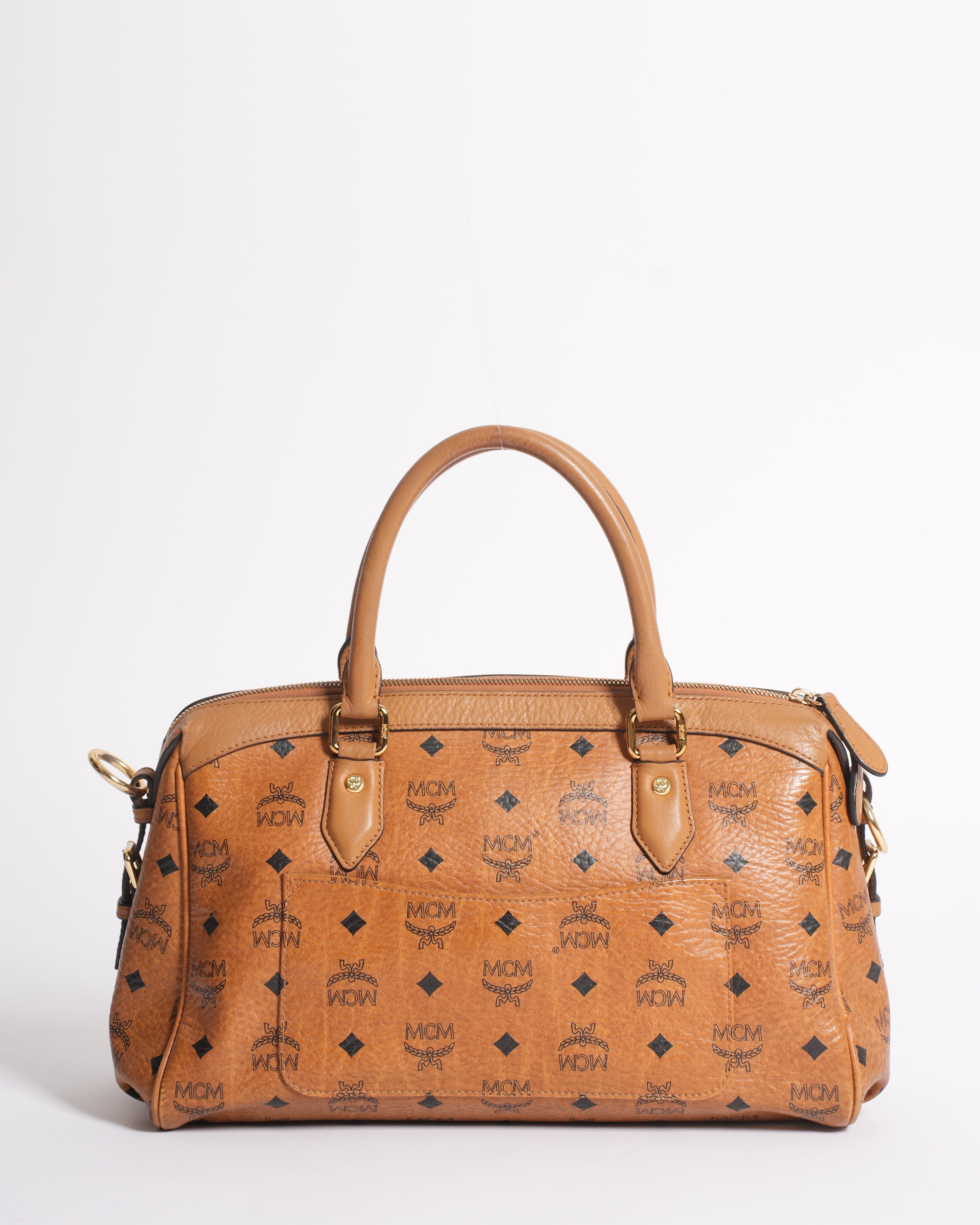 MCM Large Visetos Leather Duffle Bag