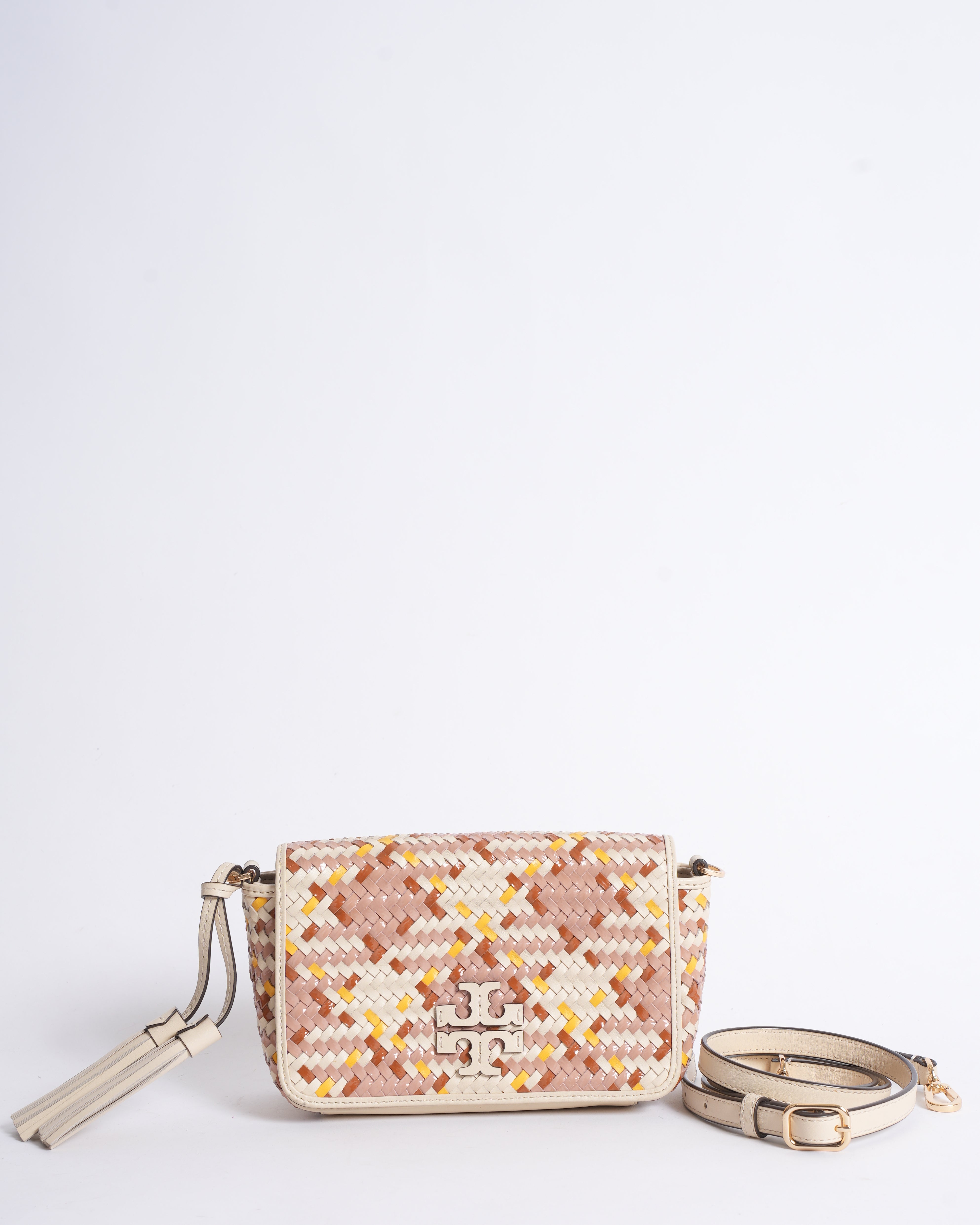 Tory Burch Britten Woven Flap Crossbody Bag