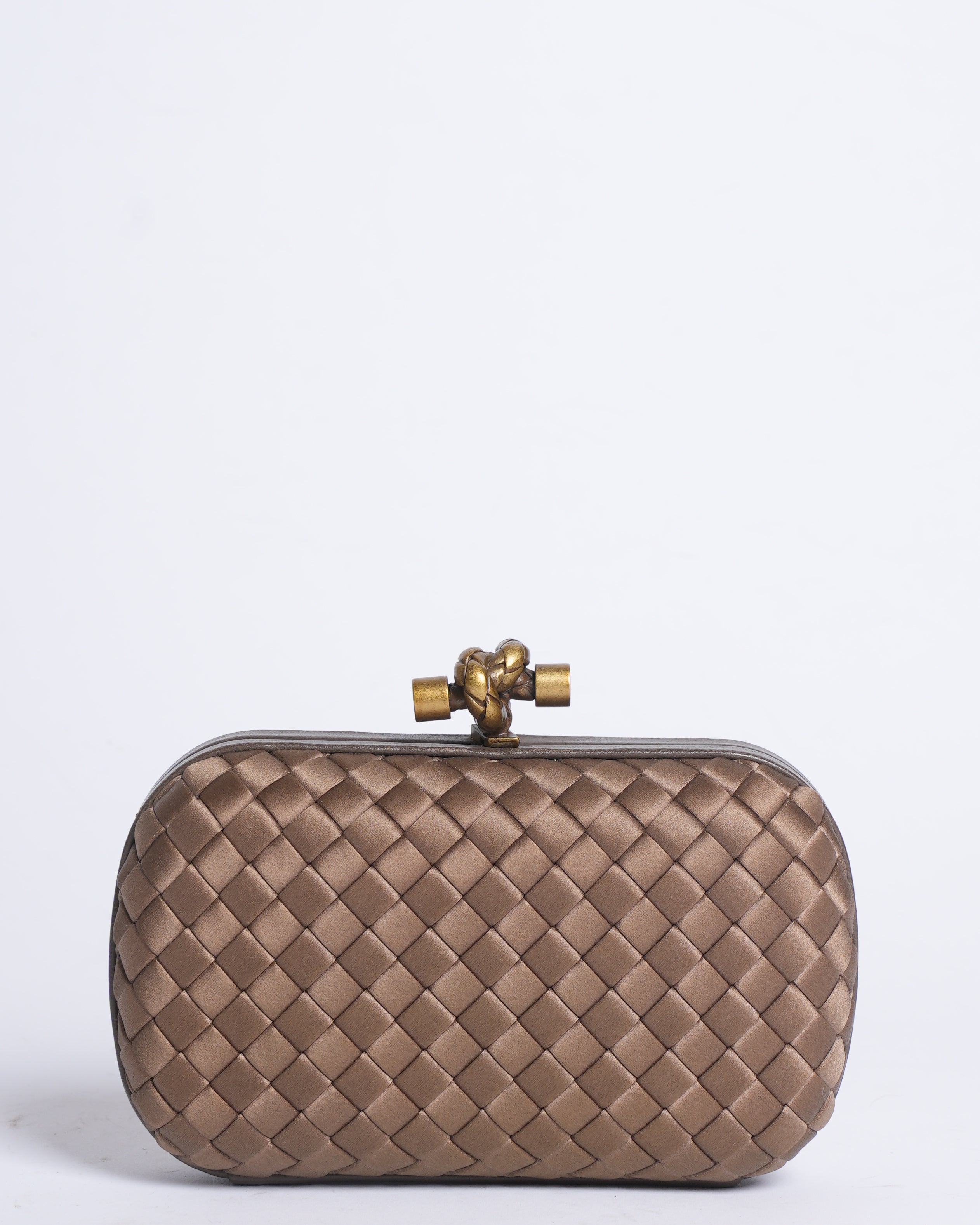 Bottega Veneta knot Pleated Silk Clutch