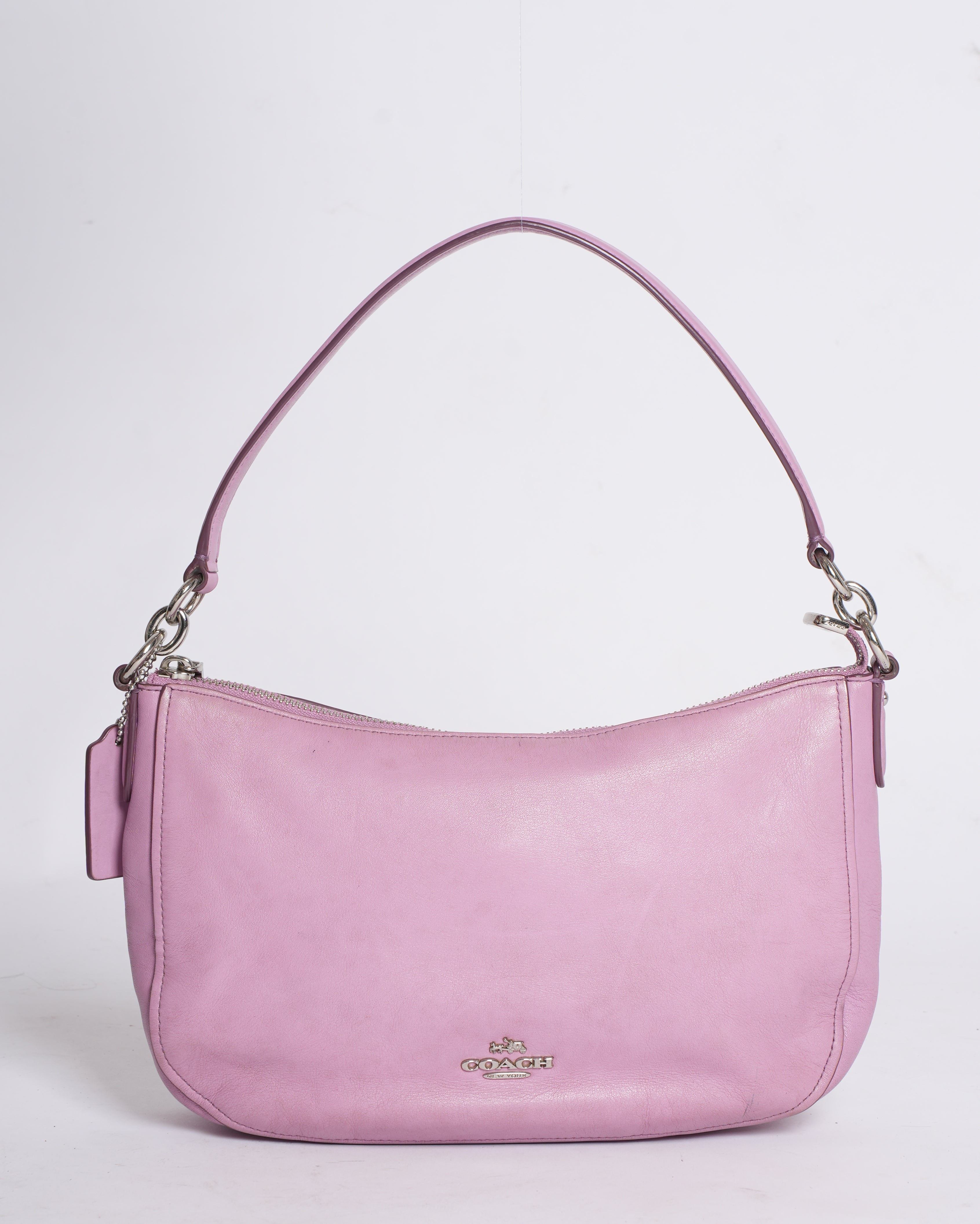 Coach pink leather shoulder bag