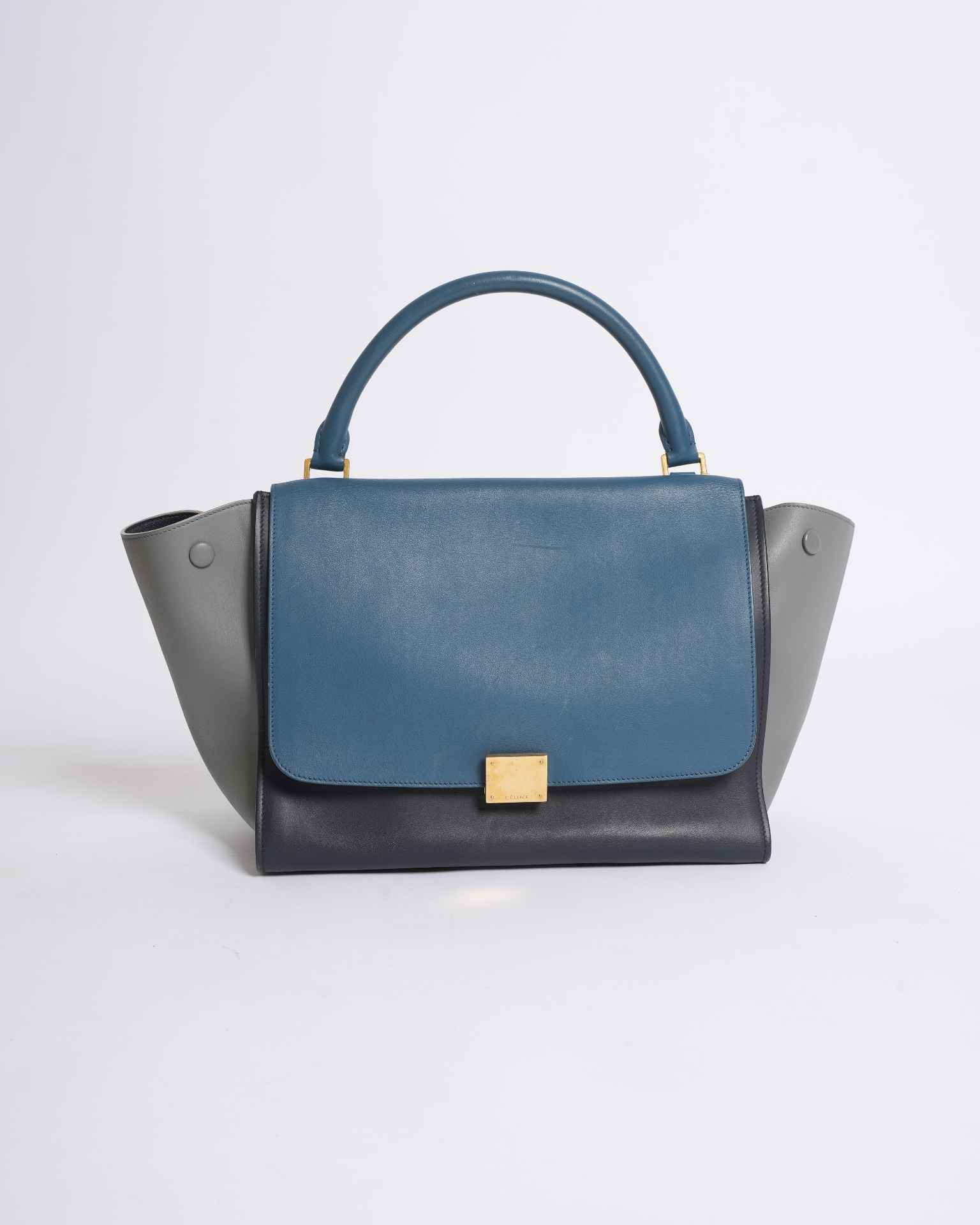 Celine Trapeze Leather Bag In Colour Block