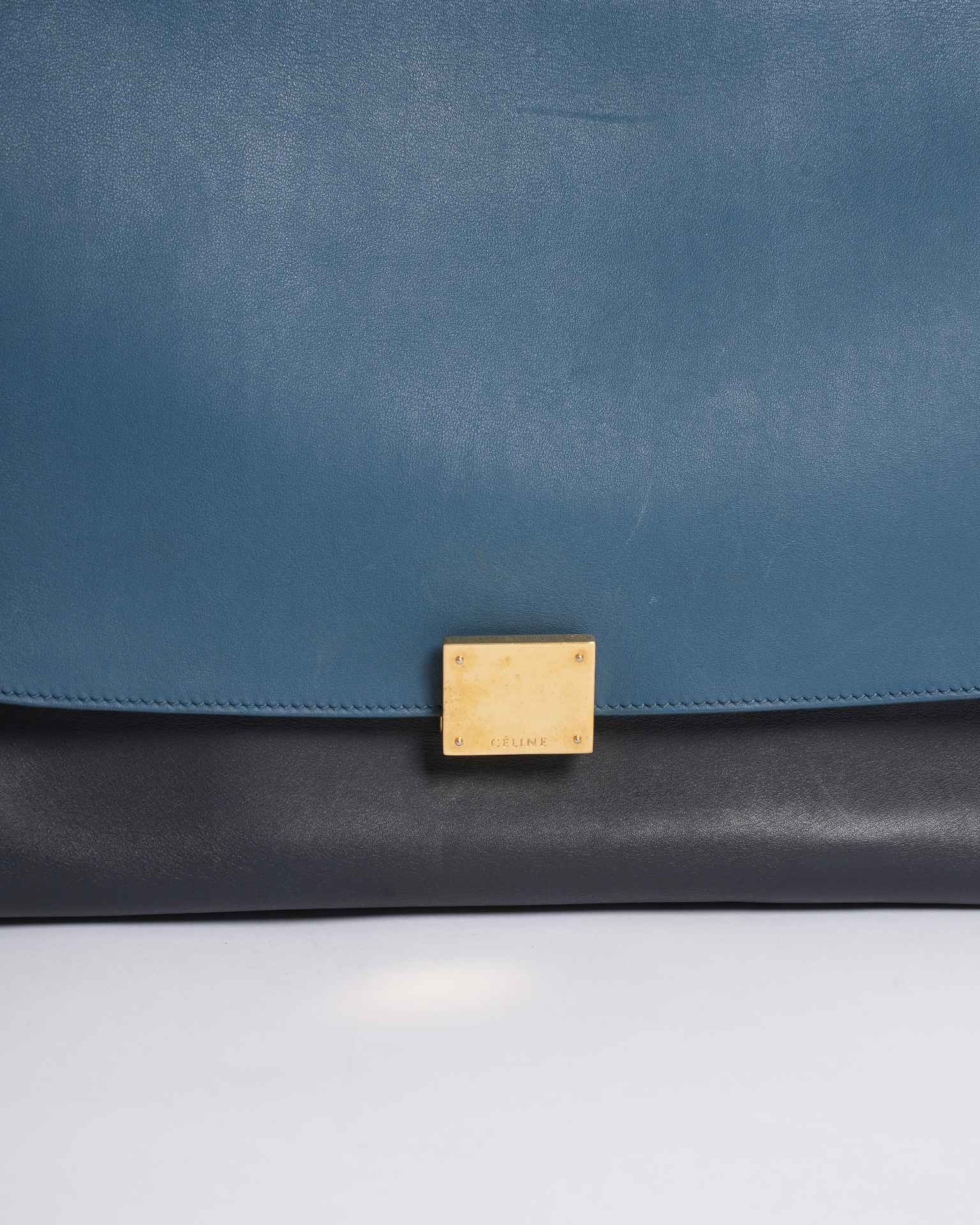 Celine Trapeze Leather Bag In Colour Block