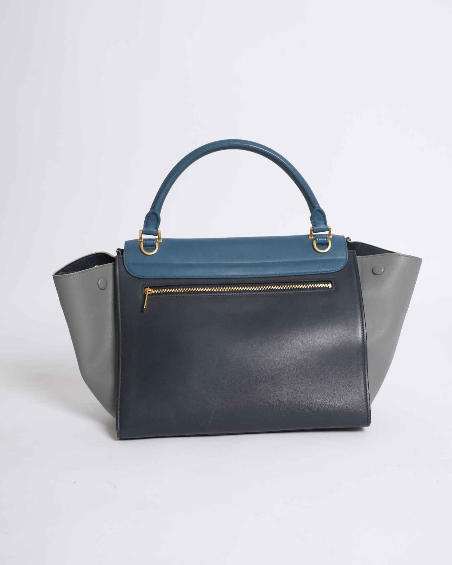 Celine Trapeze Leather Bag In Colour Block
