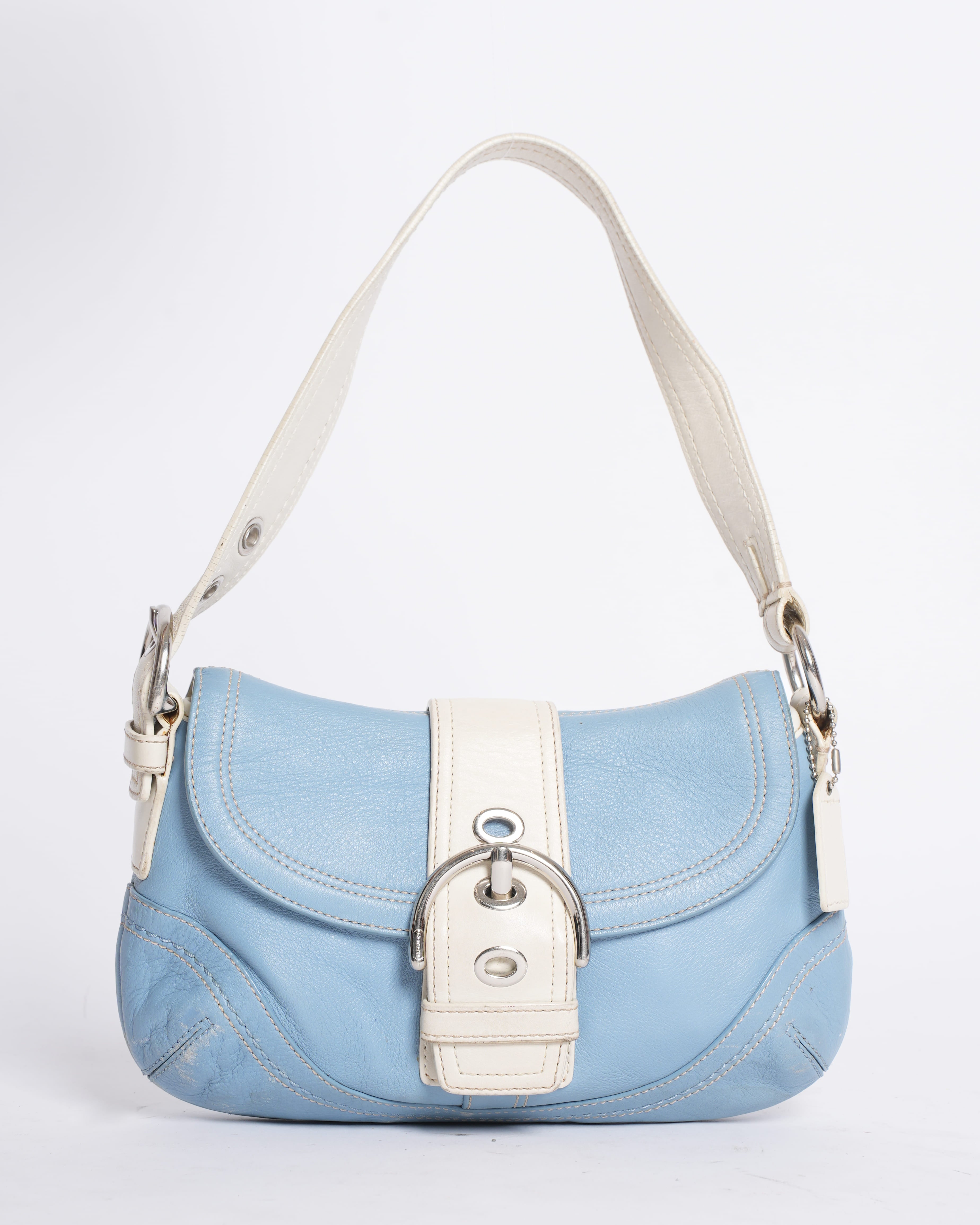 Coach Shoulder Bag in Blue & white