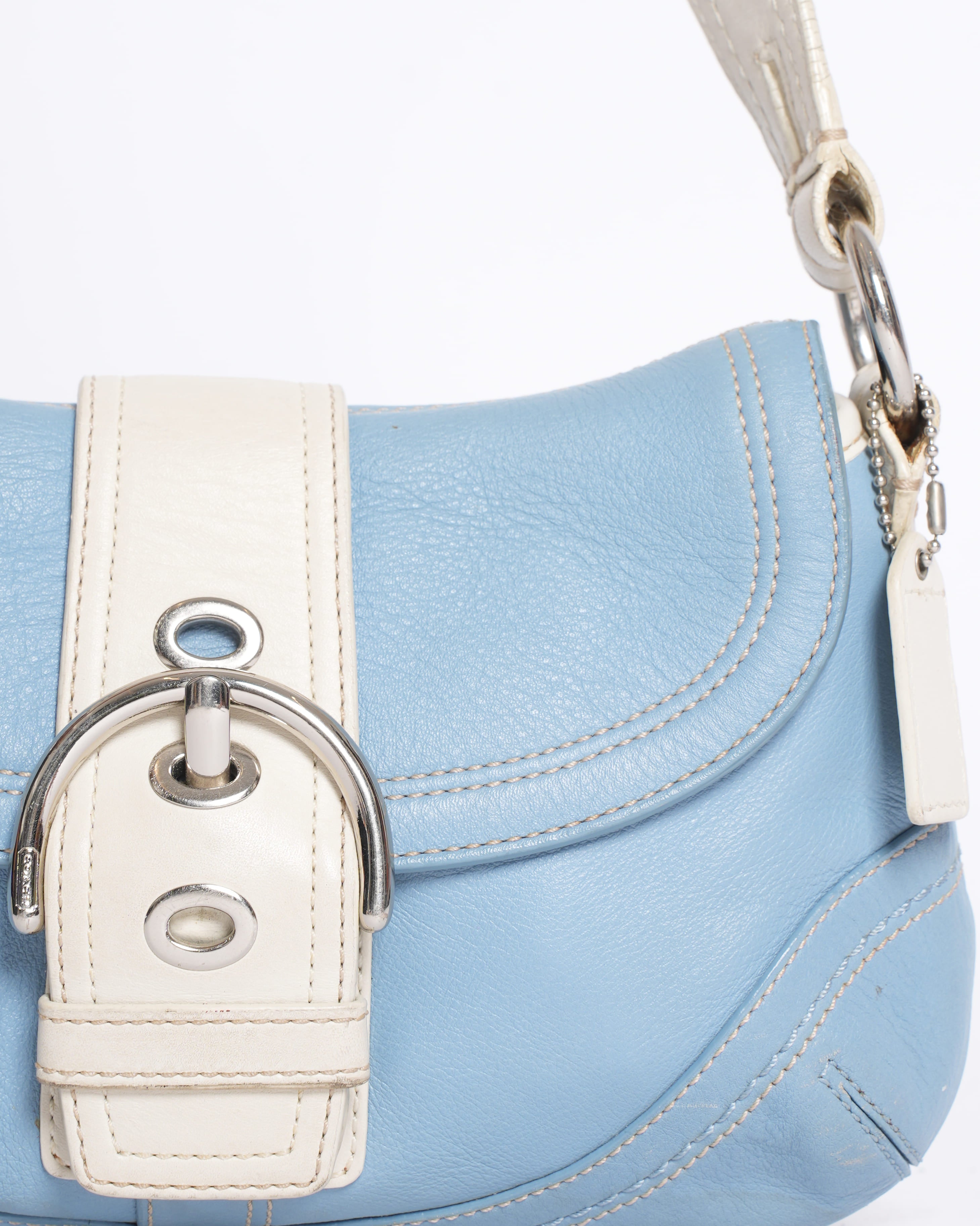 Coach Shoulder Bag in Blue & white