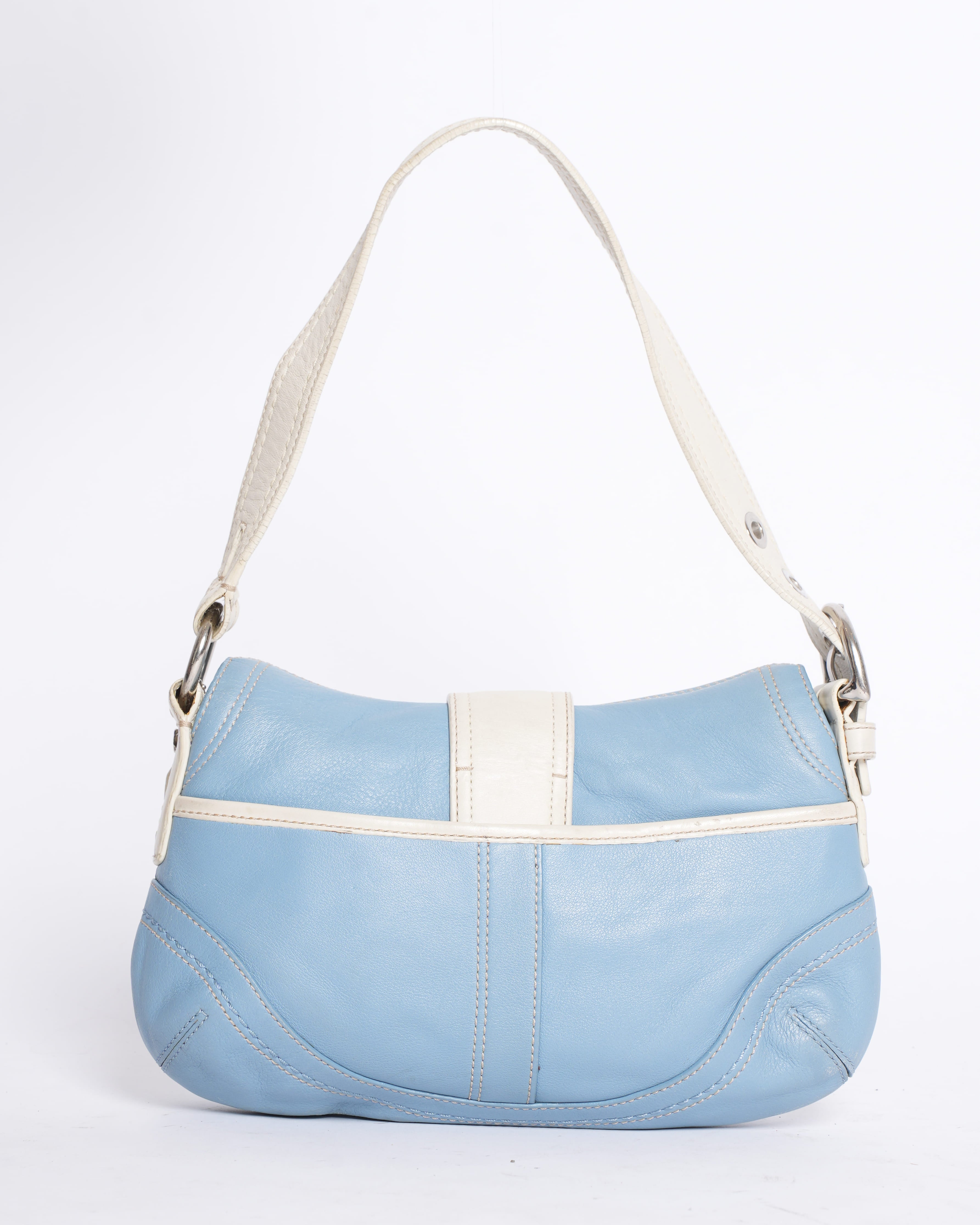 Coach Shoulder Bag in Blue & white