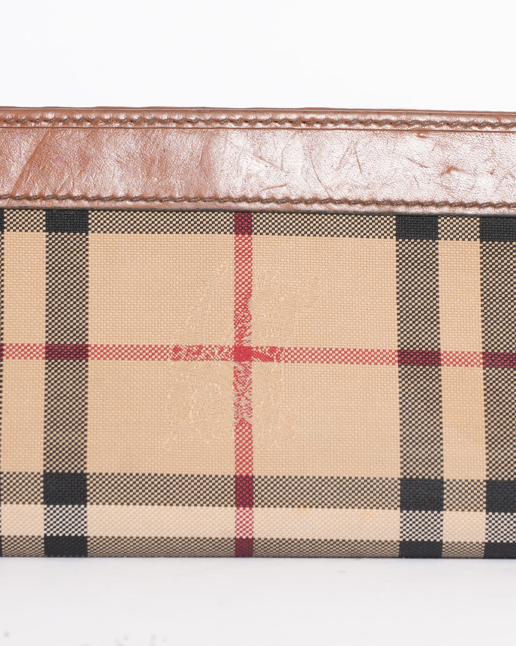 Burberry Nova Check Zip Around Wallet