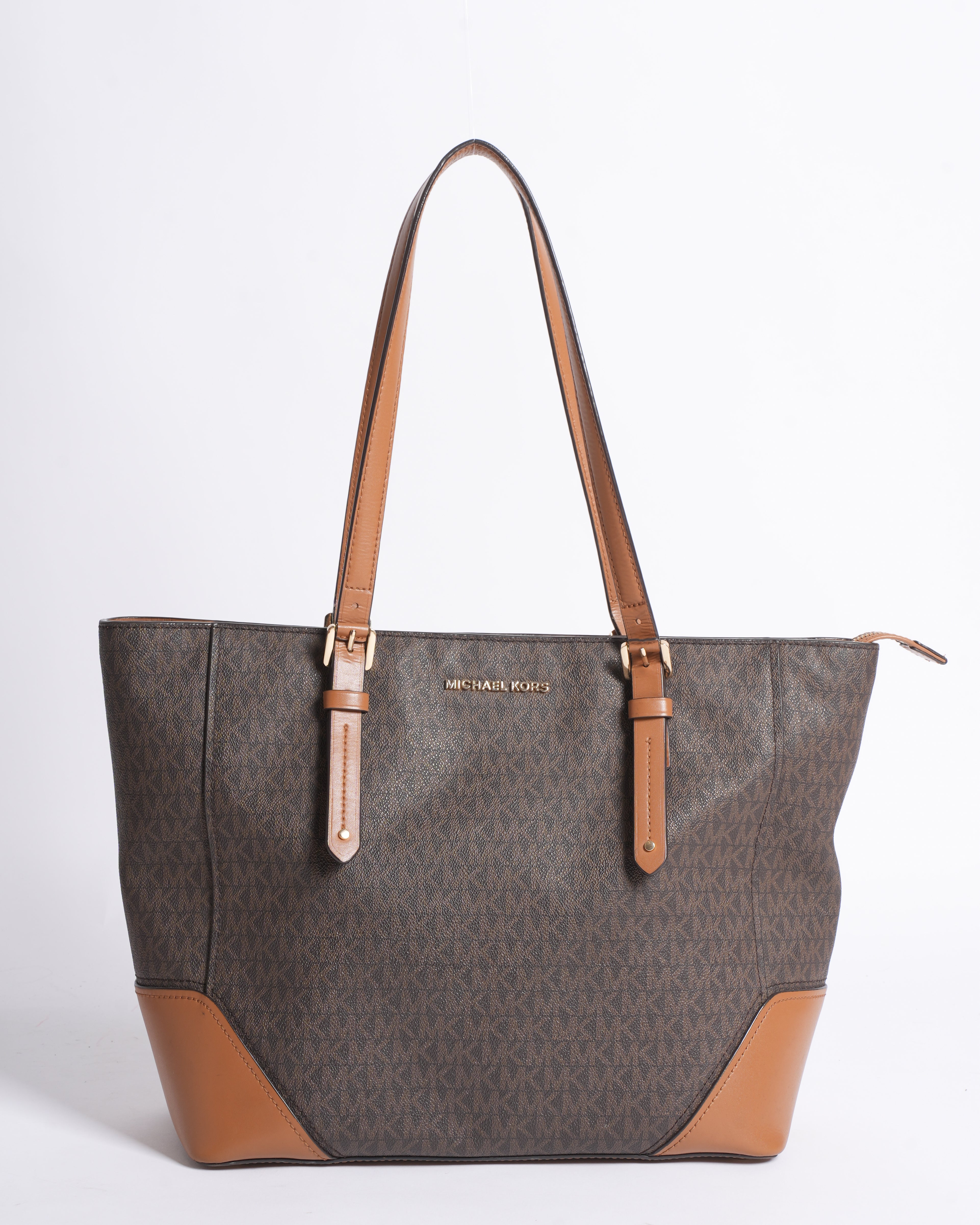 Michael Kors  Monogram Tote In Brown