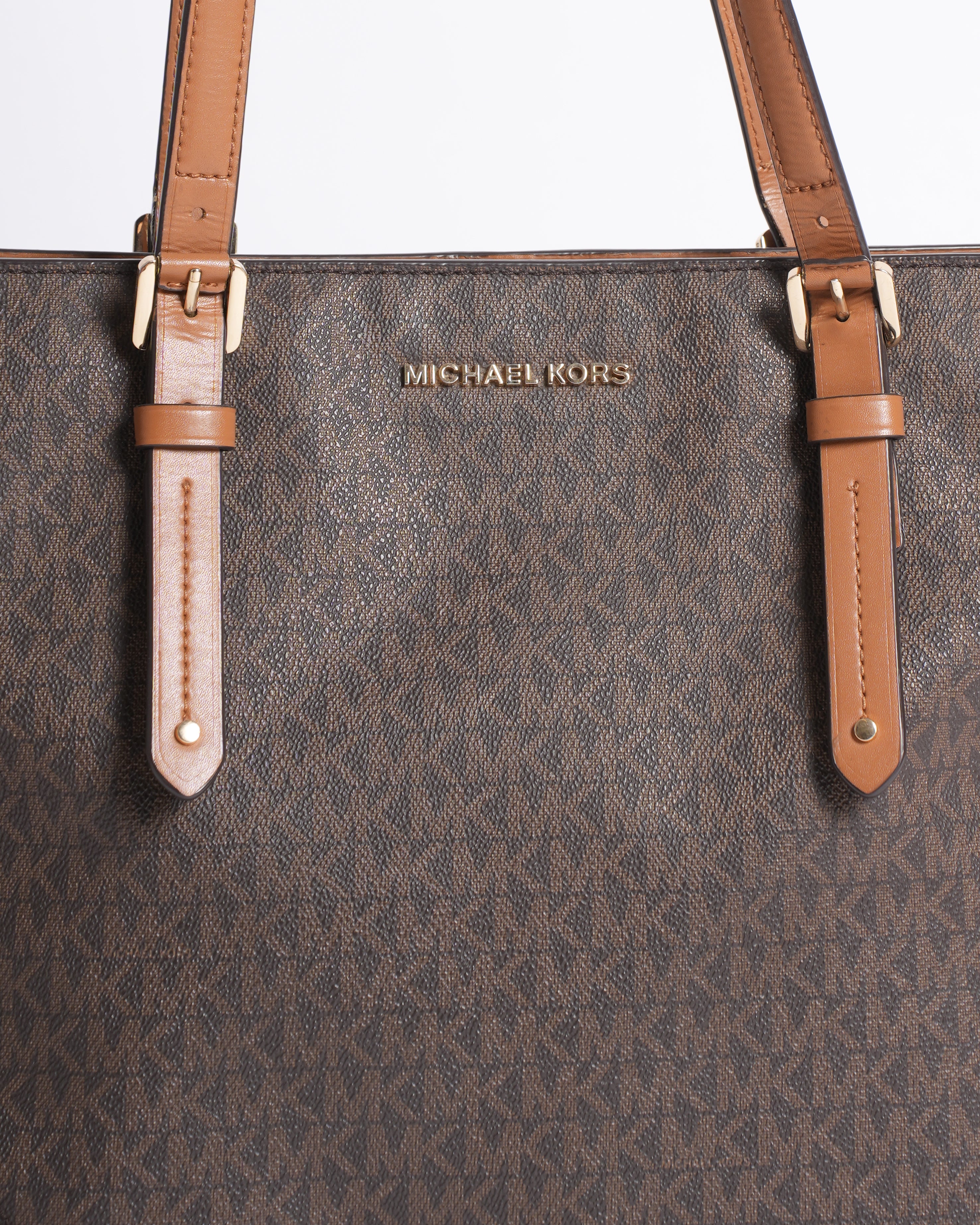 Michael Kors  Monogram Tote In Brown