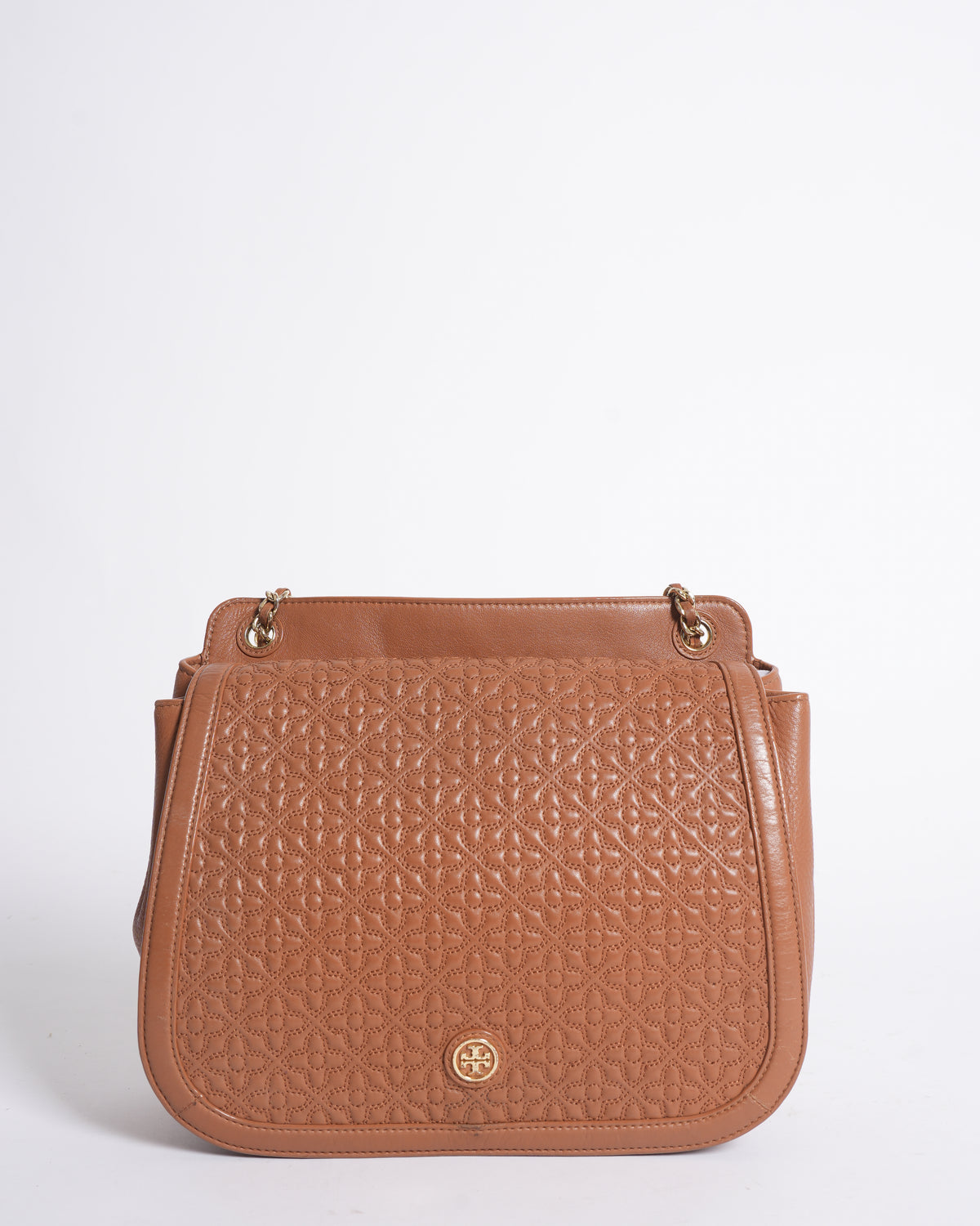 Tory Burch Quilted Crossbody Bag In Tan
