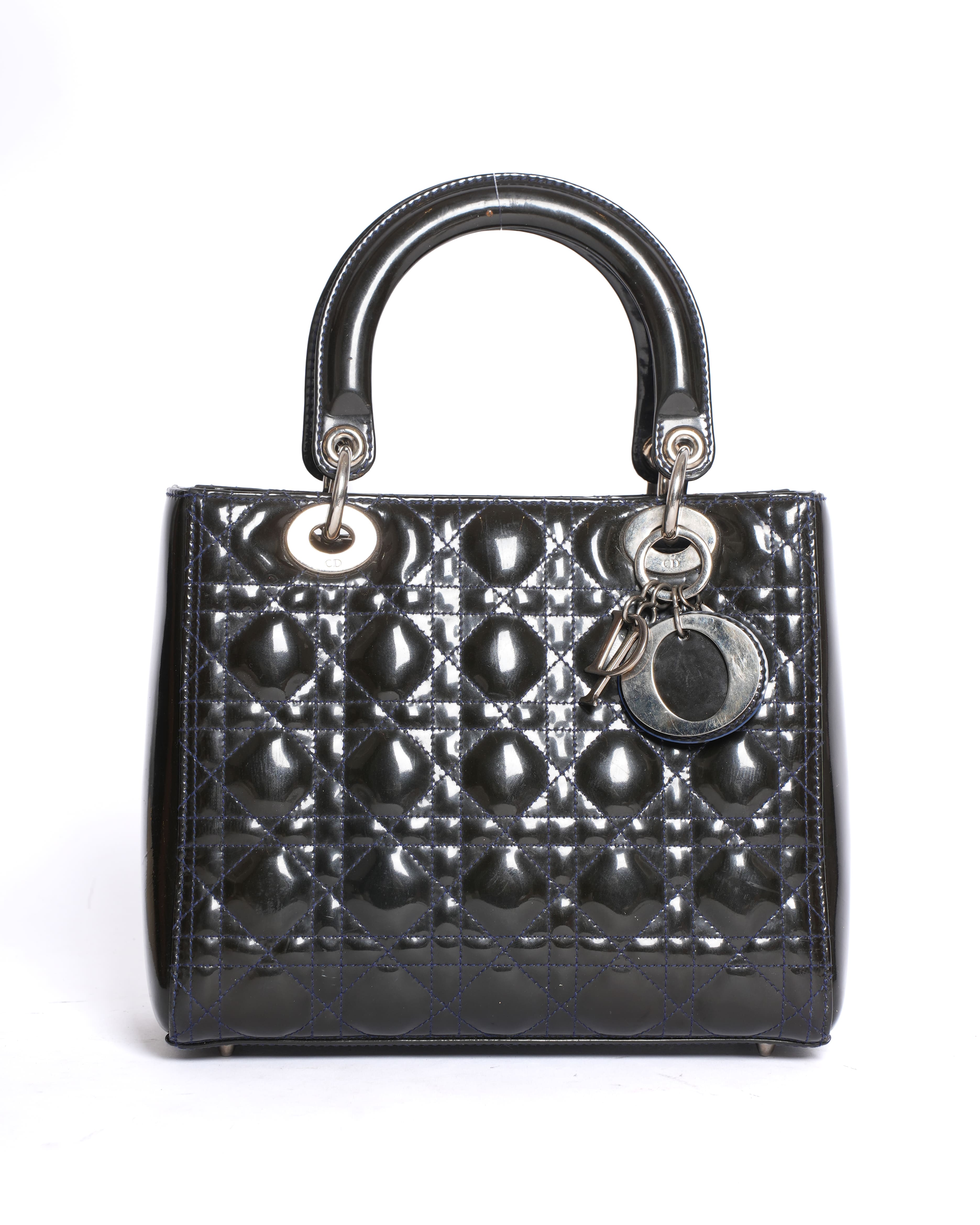 Dior Medium Lady Dior Patent Cannage Calfskin Bag