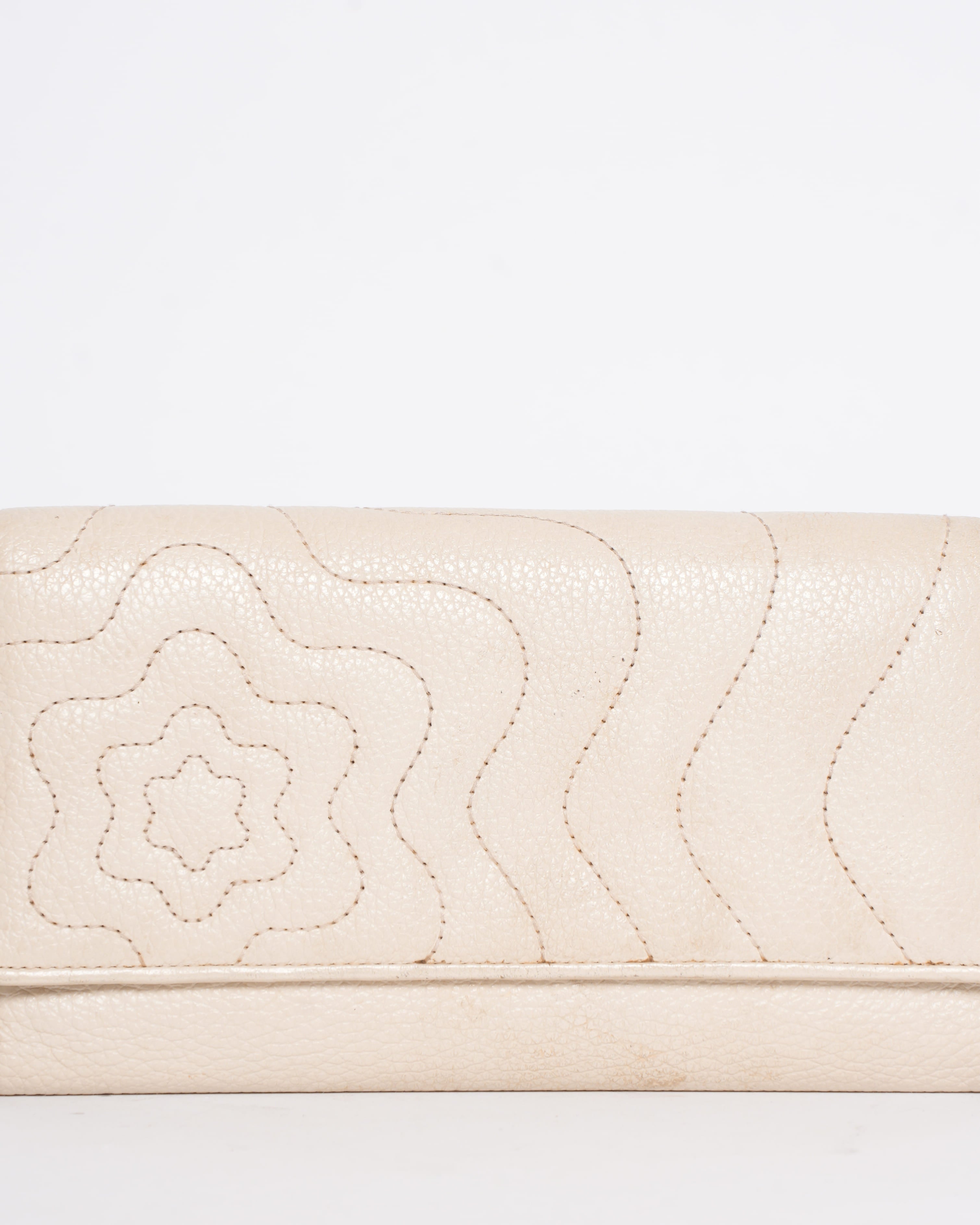 Montblanc Off-White Women's Leather Continental Starisma Flap Wallet