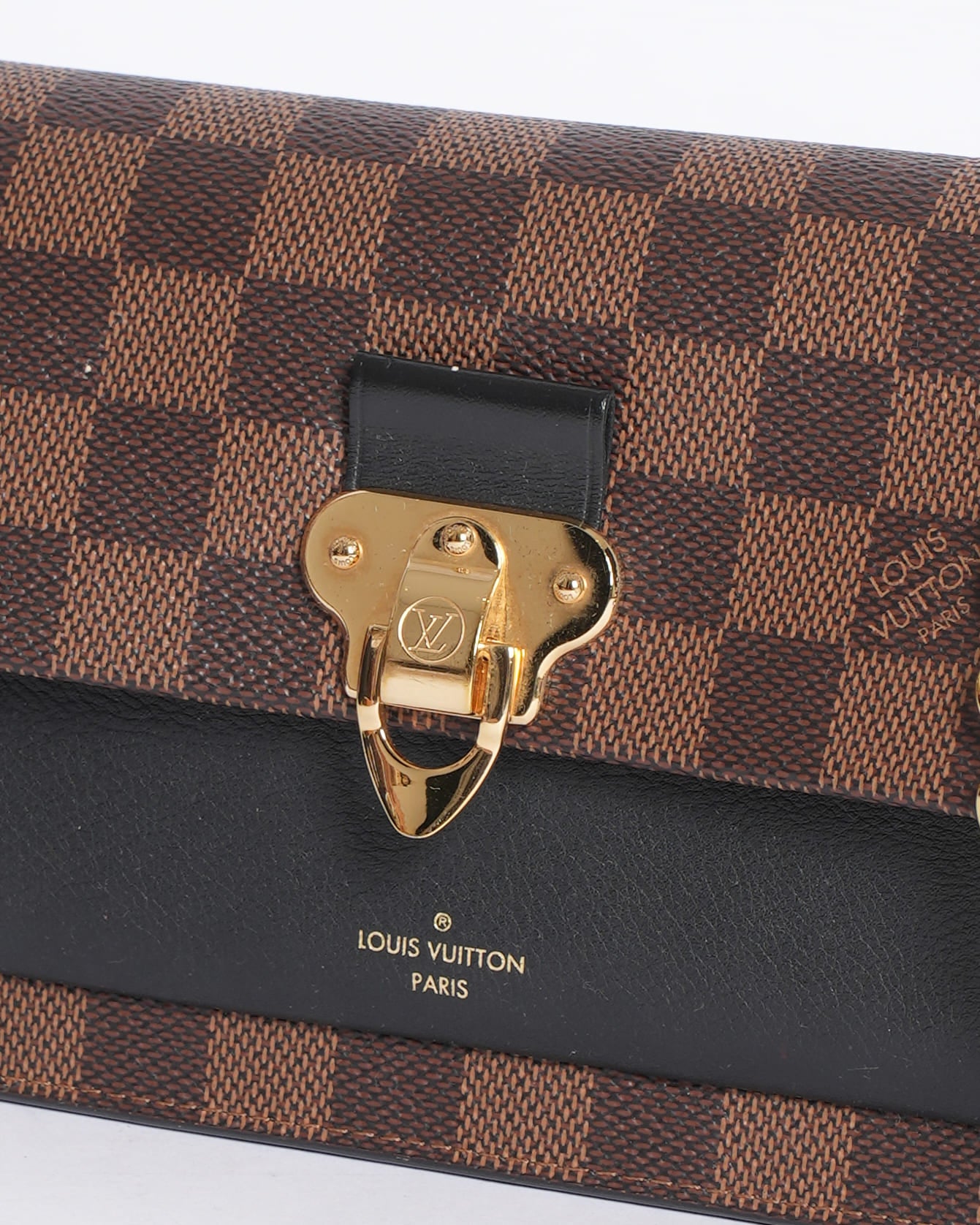 Louis Vuitton Vavin Chain Wallet in Damier Ebene Canvas