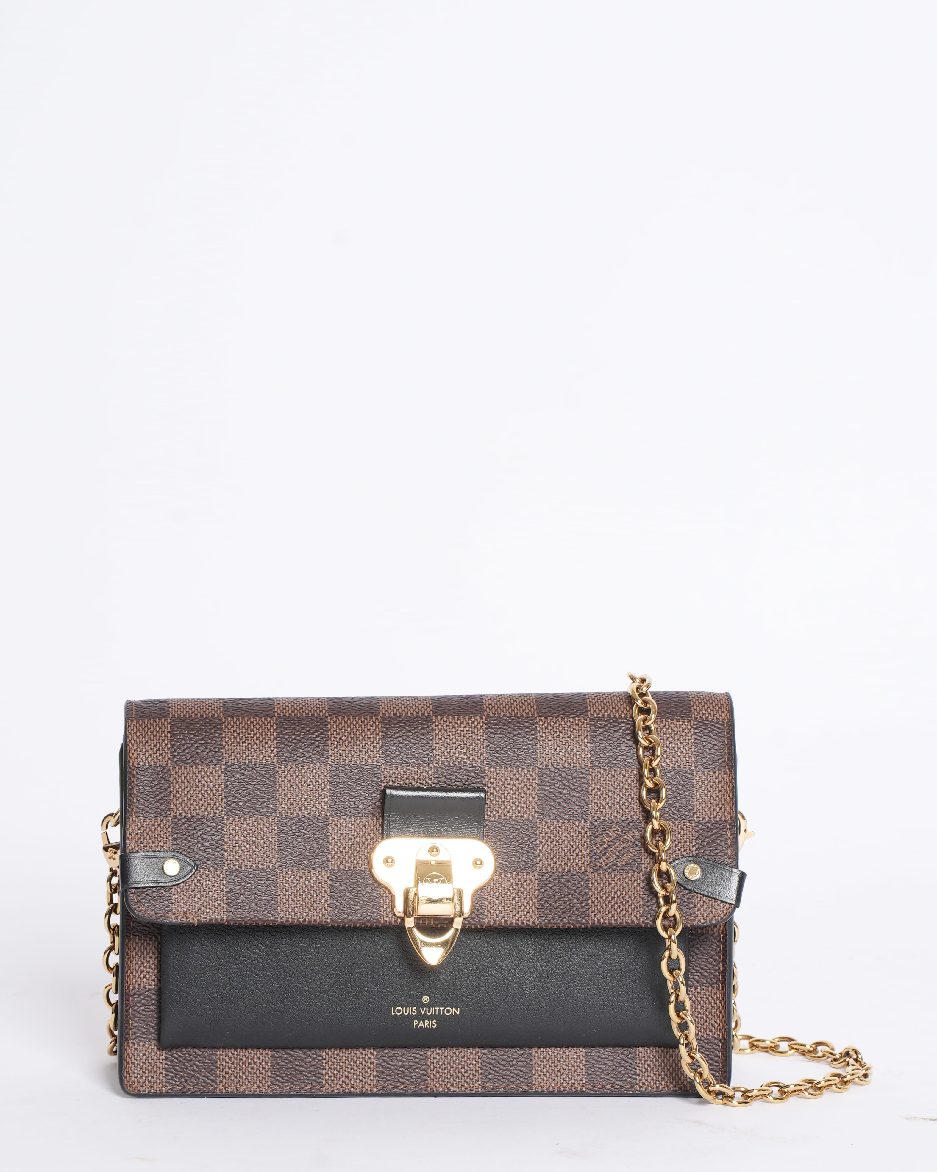 Louis Vuitton Vavin Chain Wallet in Damier Ebene Canvas