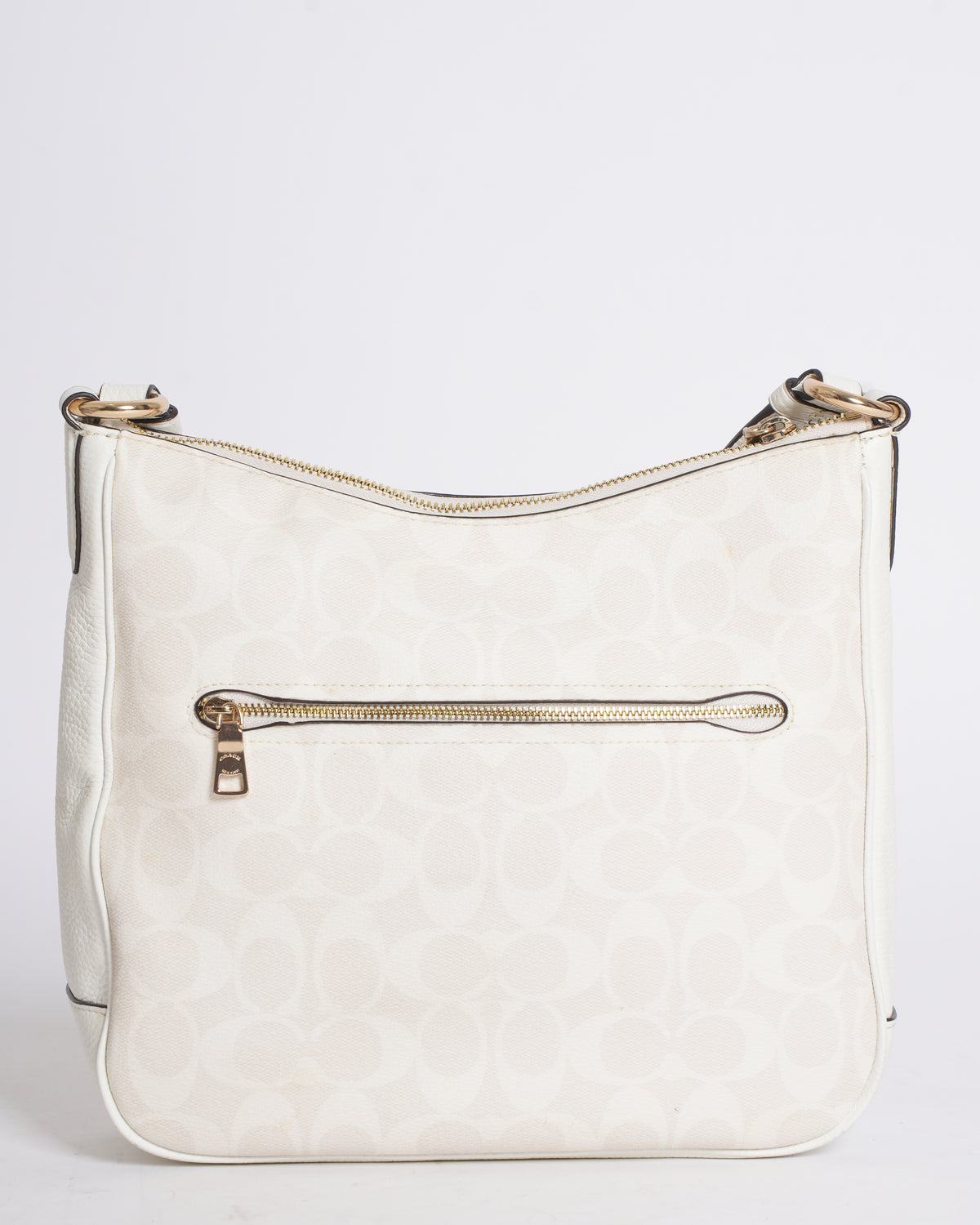 New Coach Monogram Shoulder Bag in White