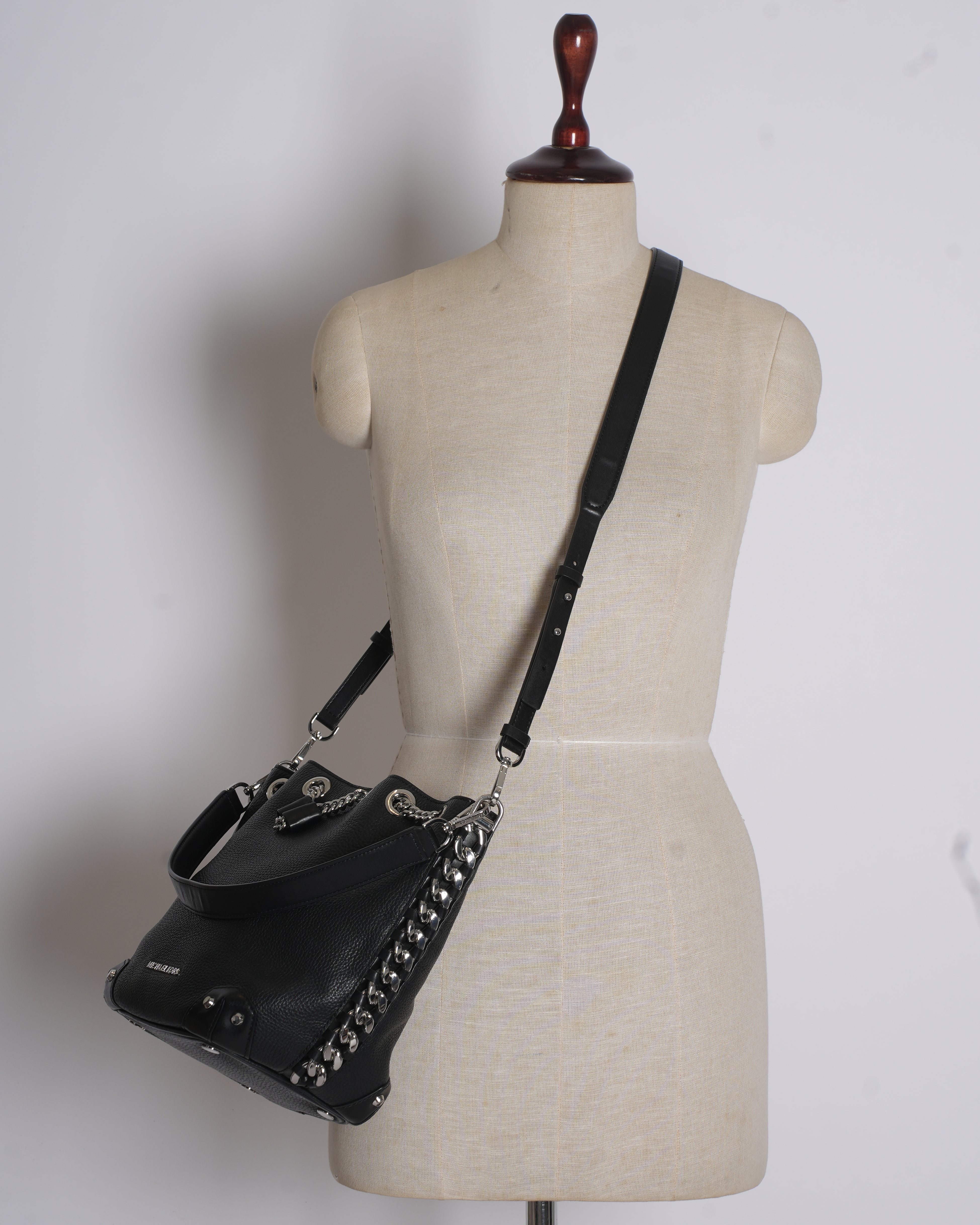 Michael Kors Alanis Black Bucket Bag